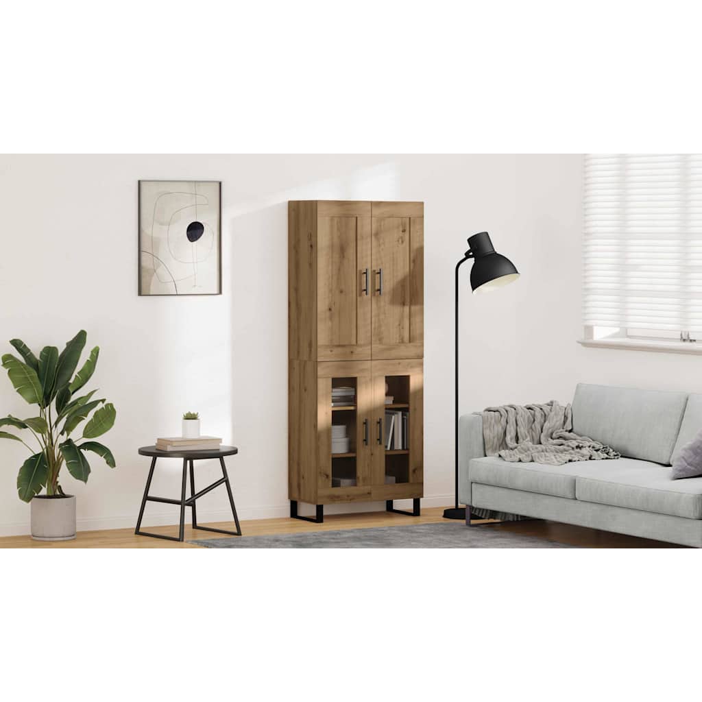 Haut Armoire 2 pc Chêne artisanal 69,5 x 34 x 180 cm