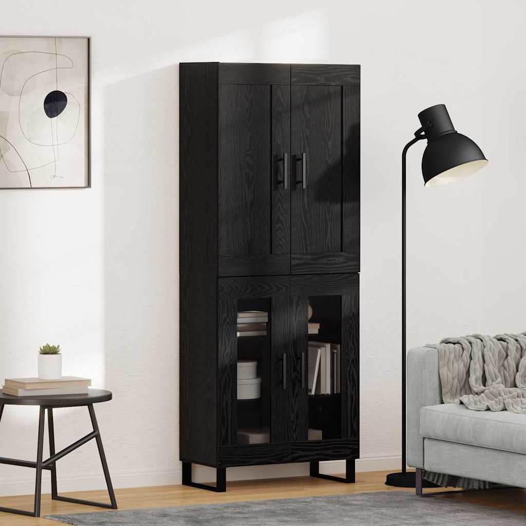 Haut Armoire 2 pc Chêne noir 69,5 x 34 x 180 cm
