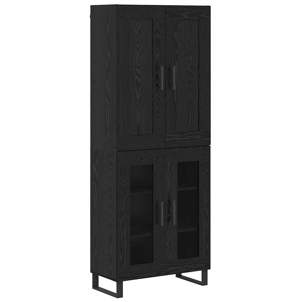 Haut Armoire 2 pc Chêne noir 69,5 x 34 x 180 cm