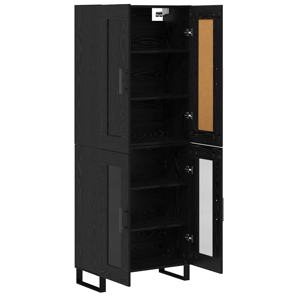 Haut Armoire 2 pc Chêne noir 69,5 x 34 x 180 cm