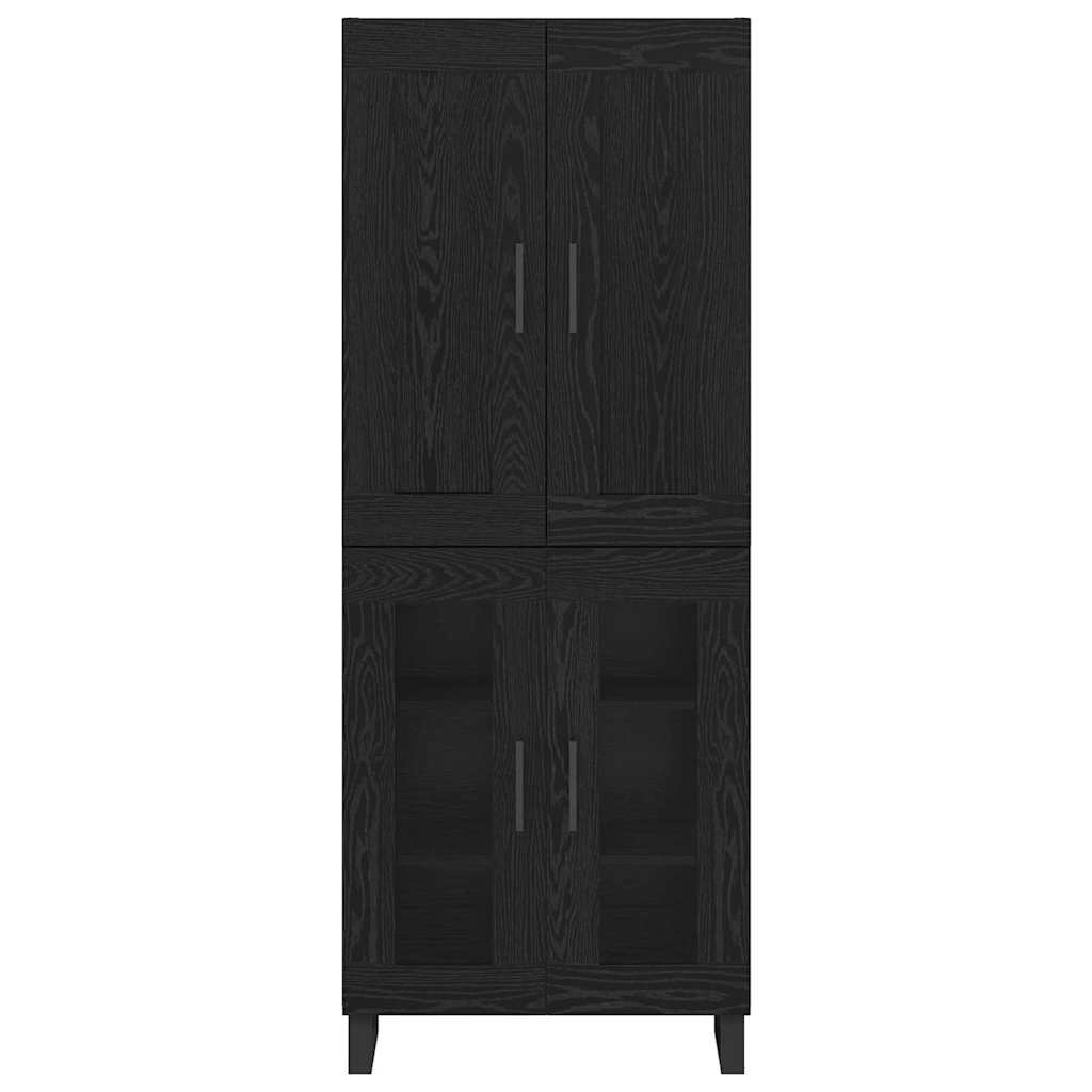 Haut Armoire 2 pc Chêne noir 69,5 x 34 x 180 cm