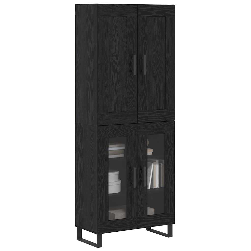 Haut Armoire 2 pc Chêne noir 69,5 x 34 x 180 cm