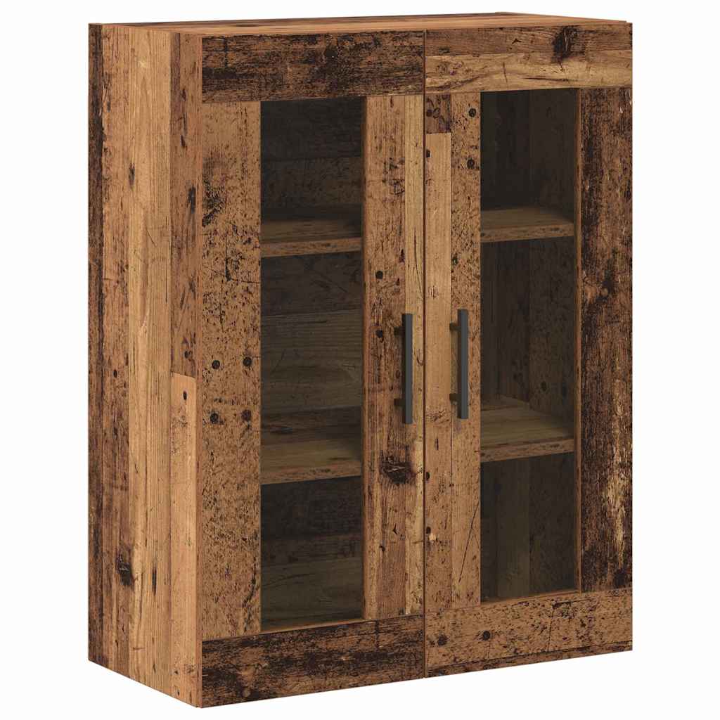 Haut Armoire 2 pcs Bois Ancien Bois Aggloméré et Verre - XIOS