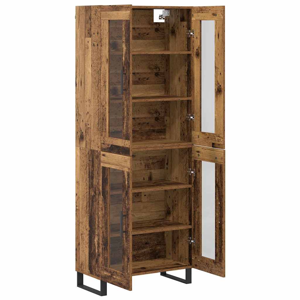 Haut Armoire 2 pcs Bois Ancien Bois Aggloméré et Verre - XIOS