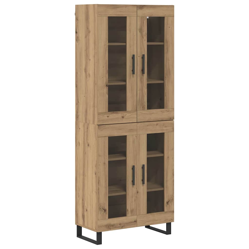 Haut Armoire 2 pcs Chêne artisanal Bois Aggloméré et Verre - XIOS