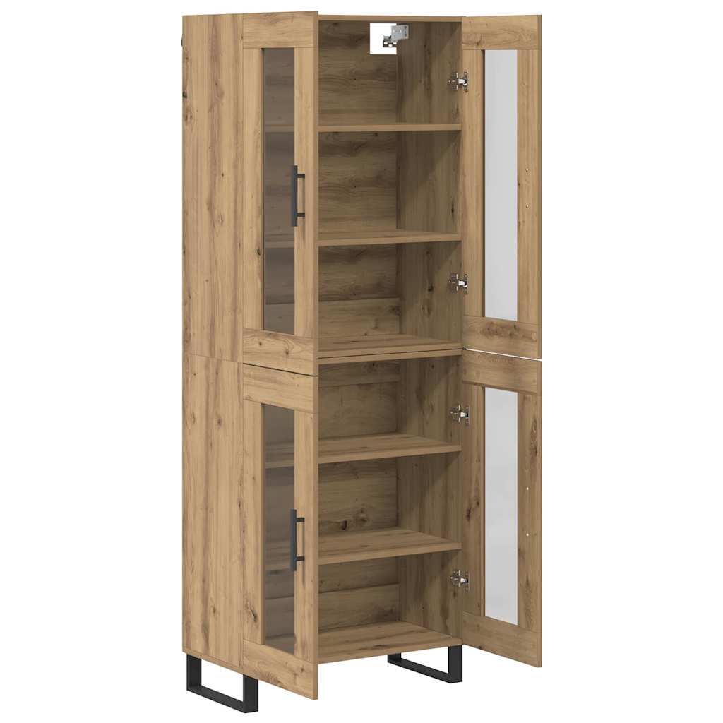 Haut Armoire 2 pcs Chêne artisanal Bois Aggloméré et Verre - XIOS