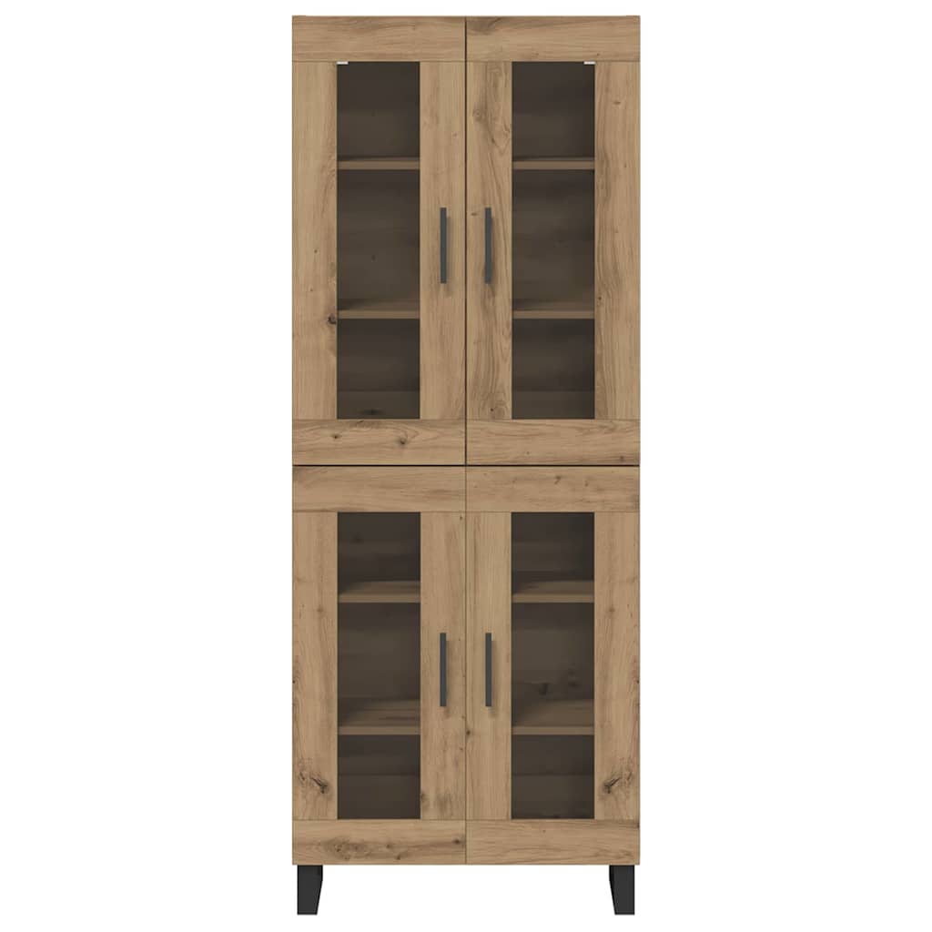 Haut Armoire 2 pcs Chêne artisanal Bois Aggloméré et Verre - XIOS
