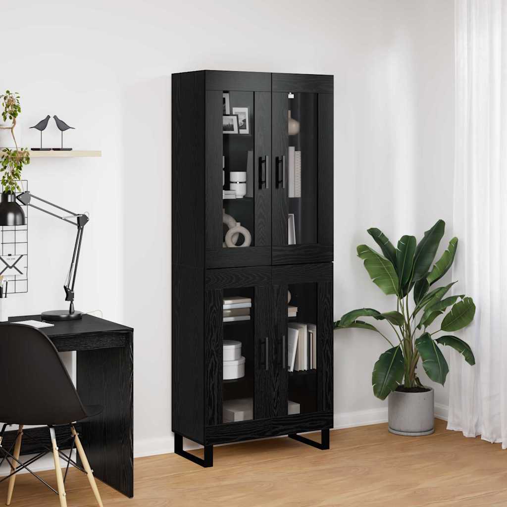 Haut Armoire 2 pc Chêne noir 69,5 x 34 x 180 cm - XIOS
