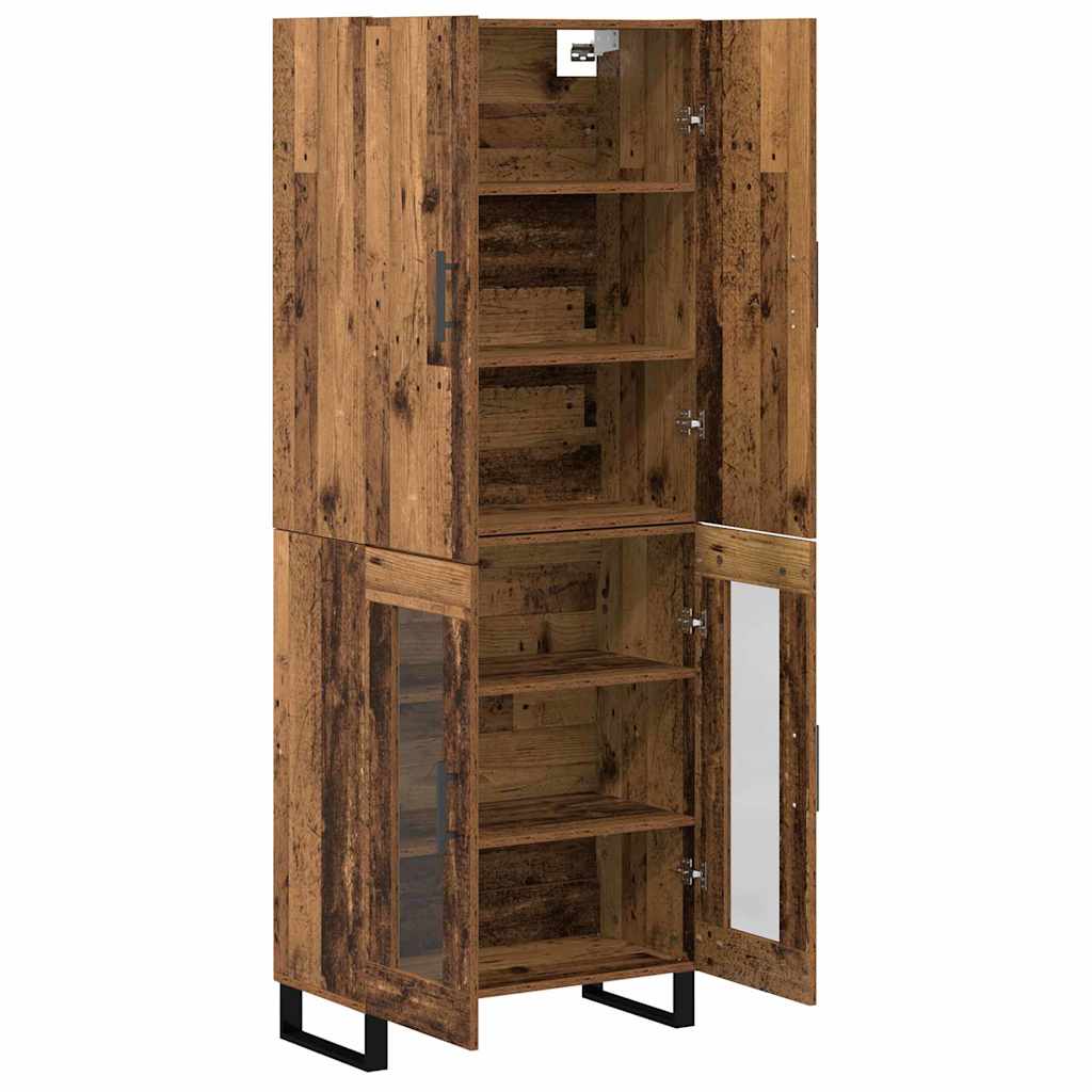 Haut Armoire 2 pcs Bois Ancien Bois Aggloméré et Verre - XIOS