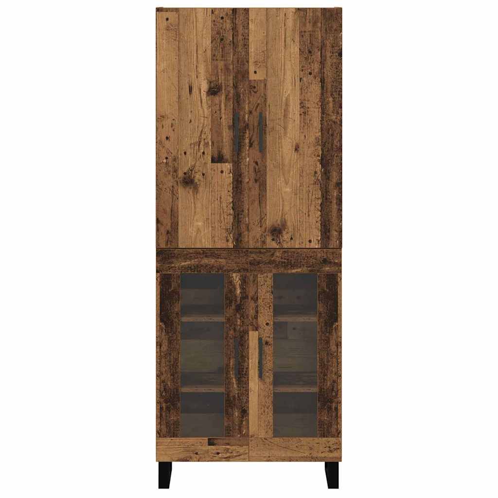 Haut Armoire 2 pcs Bois Ancien Bois Aggloméré et Verre - XIOS
