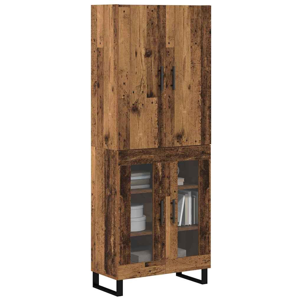 Haut Armoire 2 pcs Bois Ancien Bois Aggloméré et Verre - XIOS