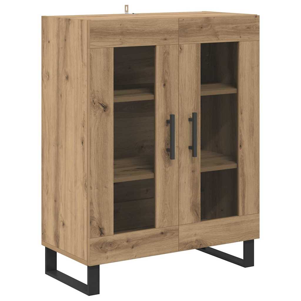 Haut Armoire 2 pcs Chêne artisanal Bois Aggloméré et Verre - XIOS