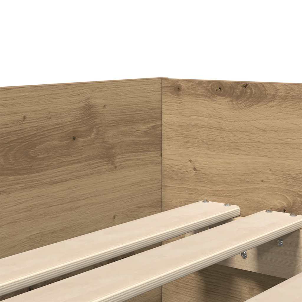 Cadre de lit Chêne artisanal 100 x 200 cm Pin massif - XIOS