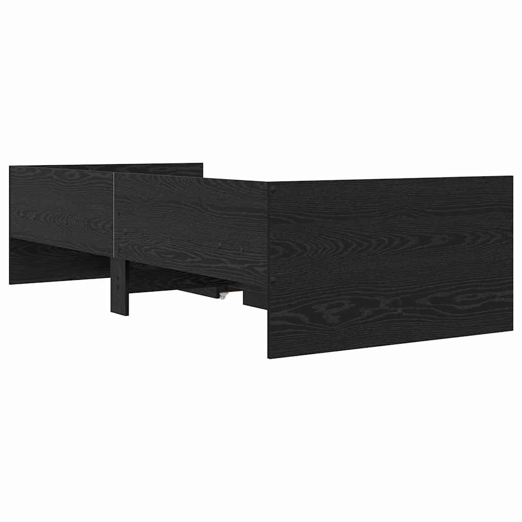 Cadre de lit avec tiroir Chêne noir 100 x 200 cm Pin massif - XIOS