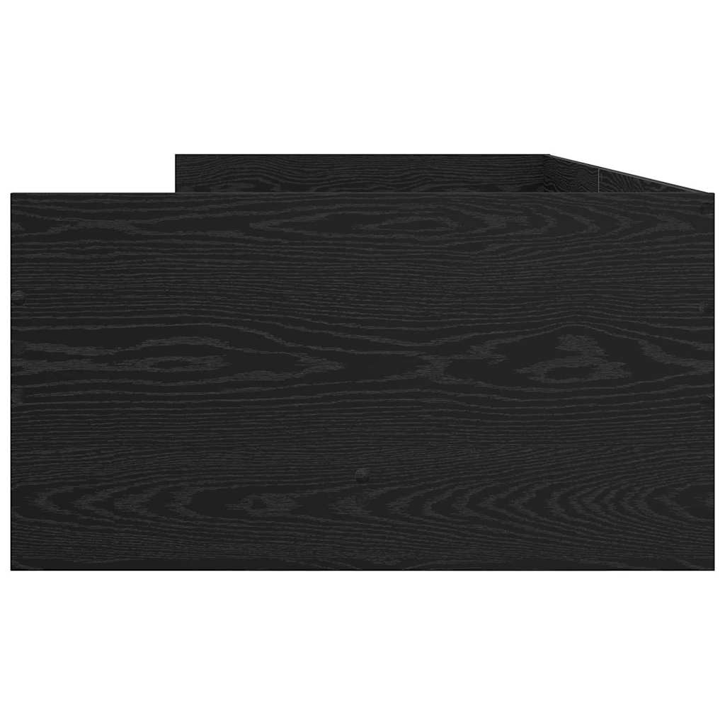 Cadre de lit avec tiroir Chêne noir 90 x 200 cm Pin massif - XIOS