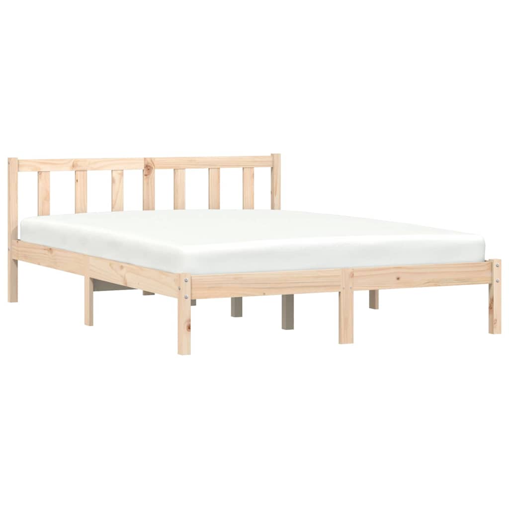 Cadre de lit Naturel 152 x 203 cm Bois de Pin Massif - XIOS