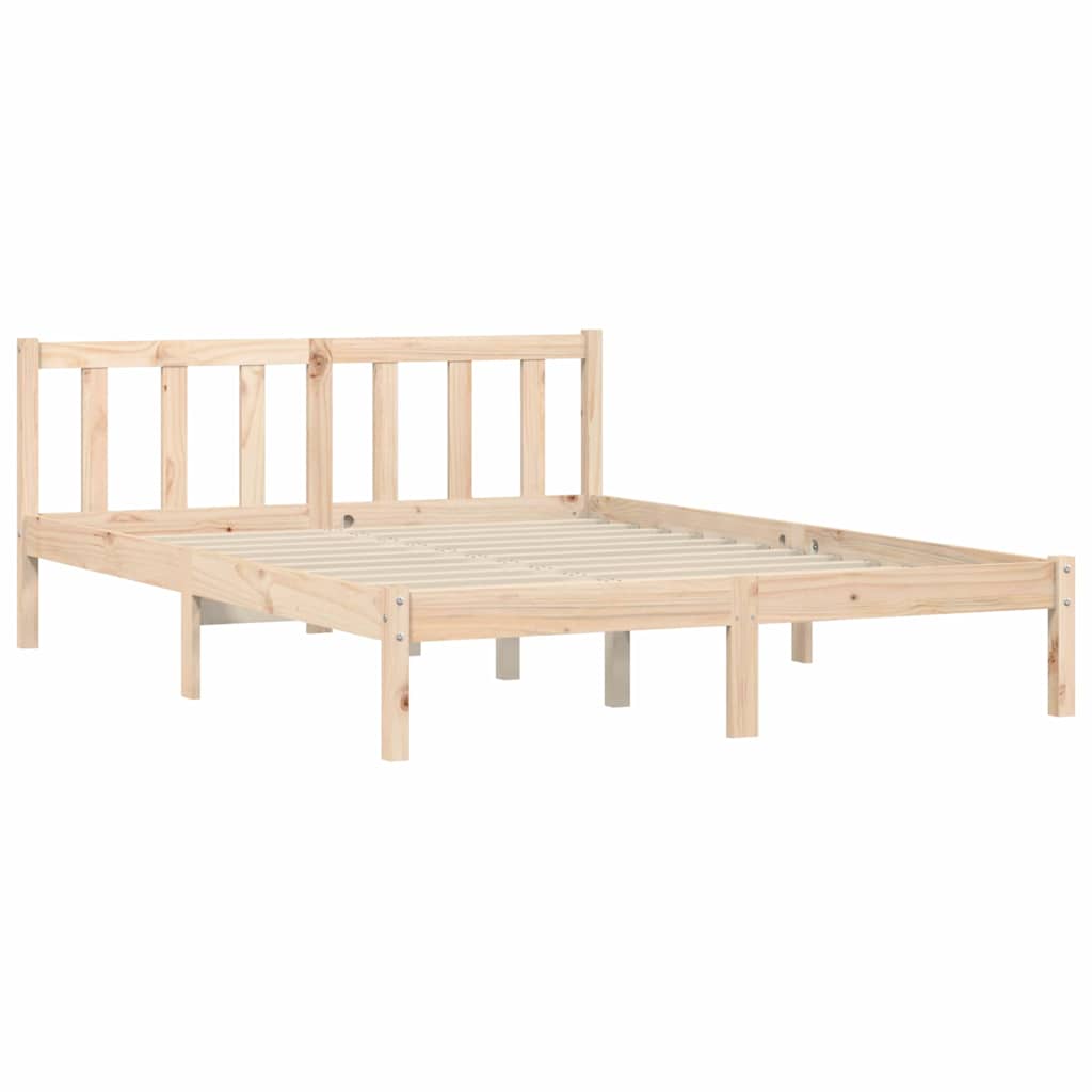 Cadre de lit Naturel 152 x 203 cm Bois de Pin Massif - XIOS