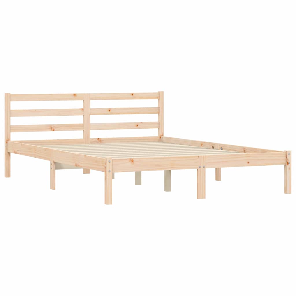 Cadre de lit Naturel 208,5 x 157,5 x 69,5 cm Bois de Pin Massif - XIOS