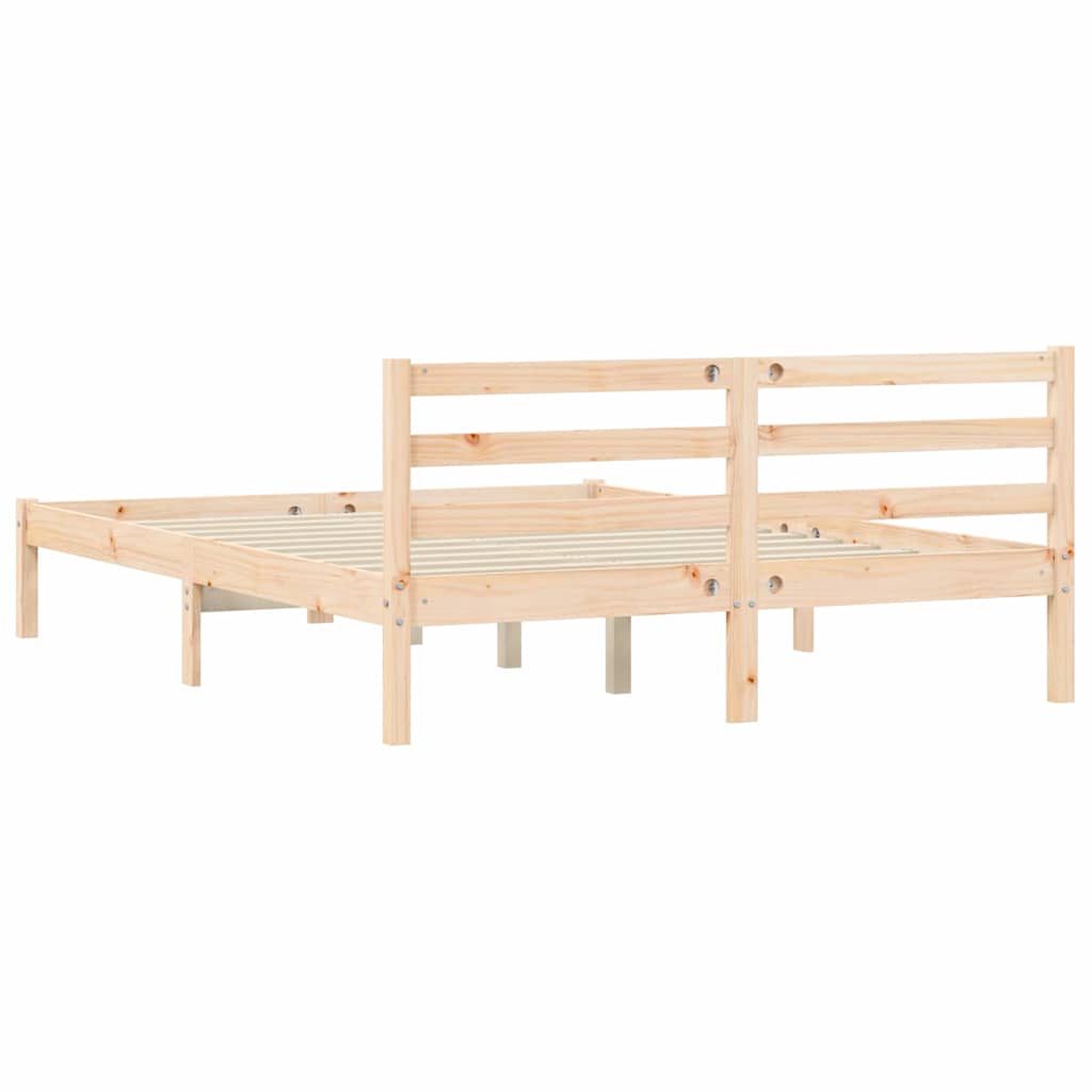Cadre de lit Naturel 208,5 x 157,5 x 69,5 cm Bois de Pin Massif - XIOS
