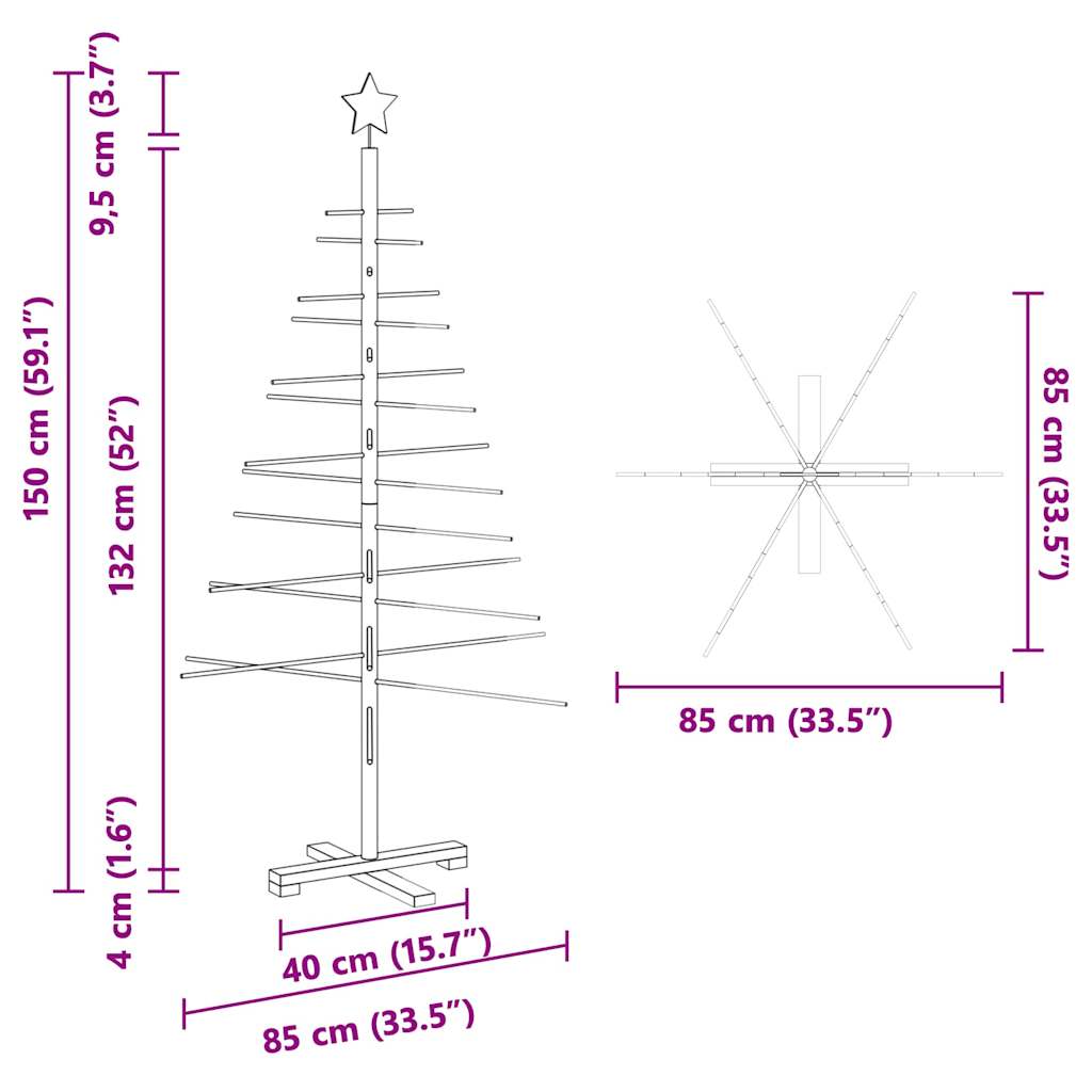 Arbre de Noël en bois avec support Marron 150 cm Bambou - XIOS