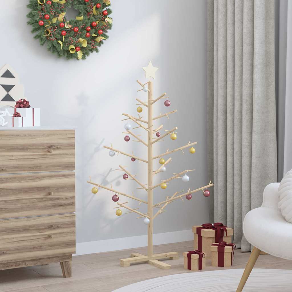 Arbre de Noël en bois Naturel 125 cm Bois massif en pin - XIOS