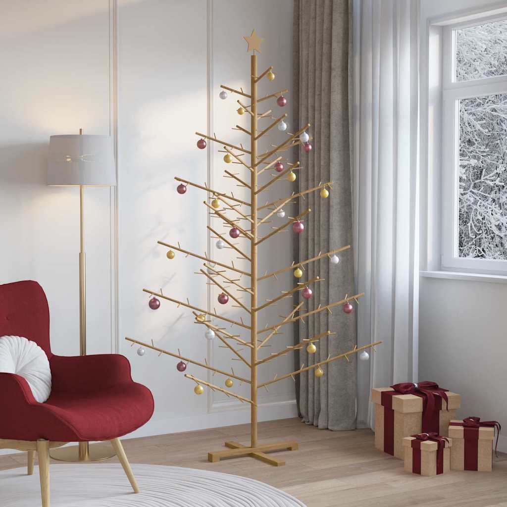 Arbre de Noël en bois Marron 210 cm Bois massif en pin - XIOS