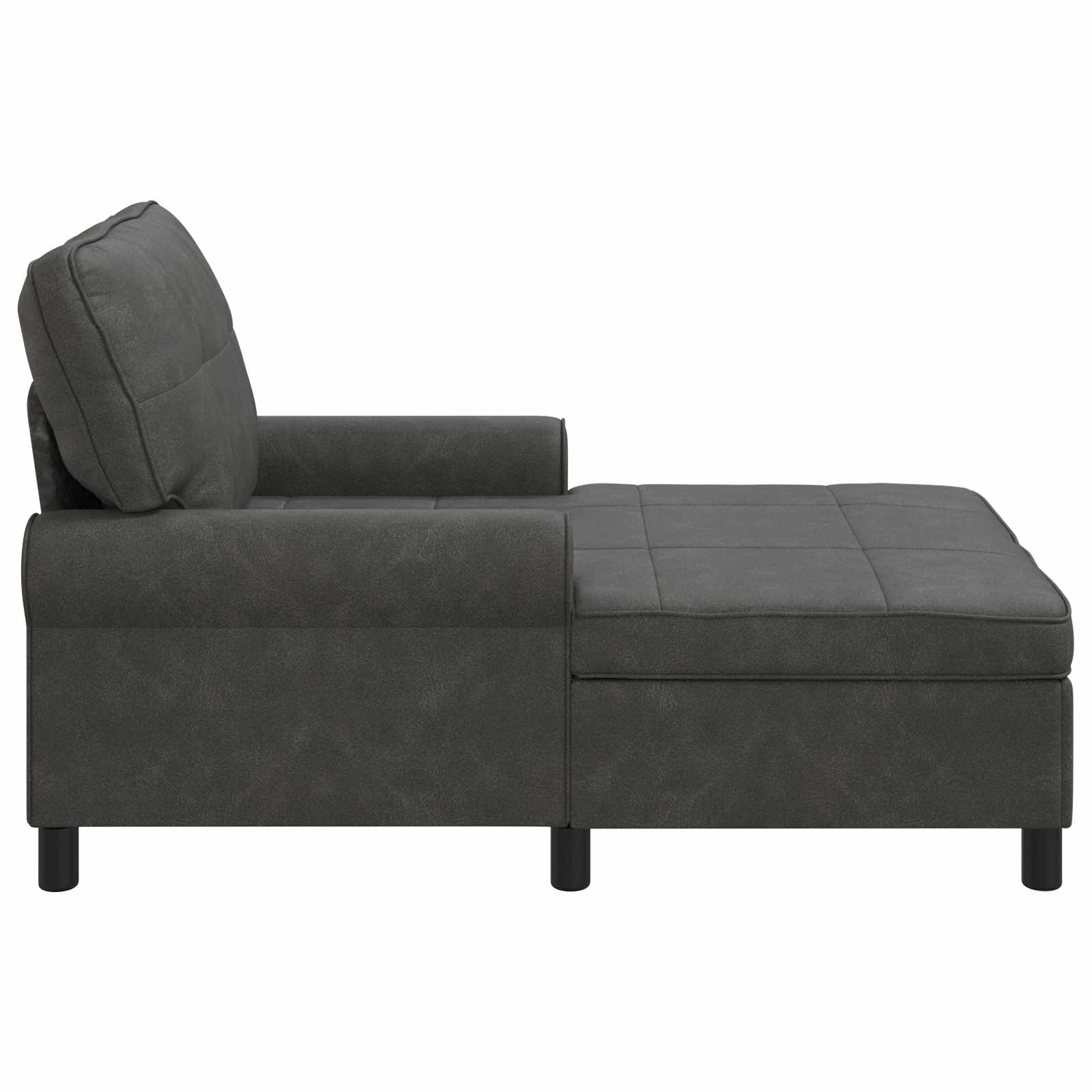 Chaise longue avec coussin Noir 91 x 157 x 91 cm PU antique - XIOS