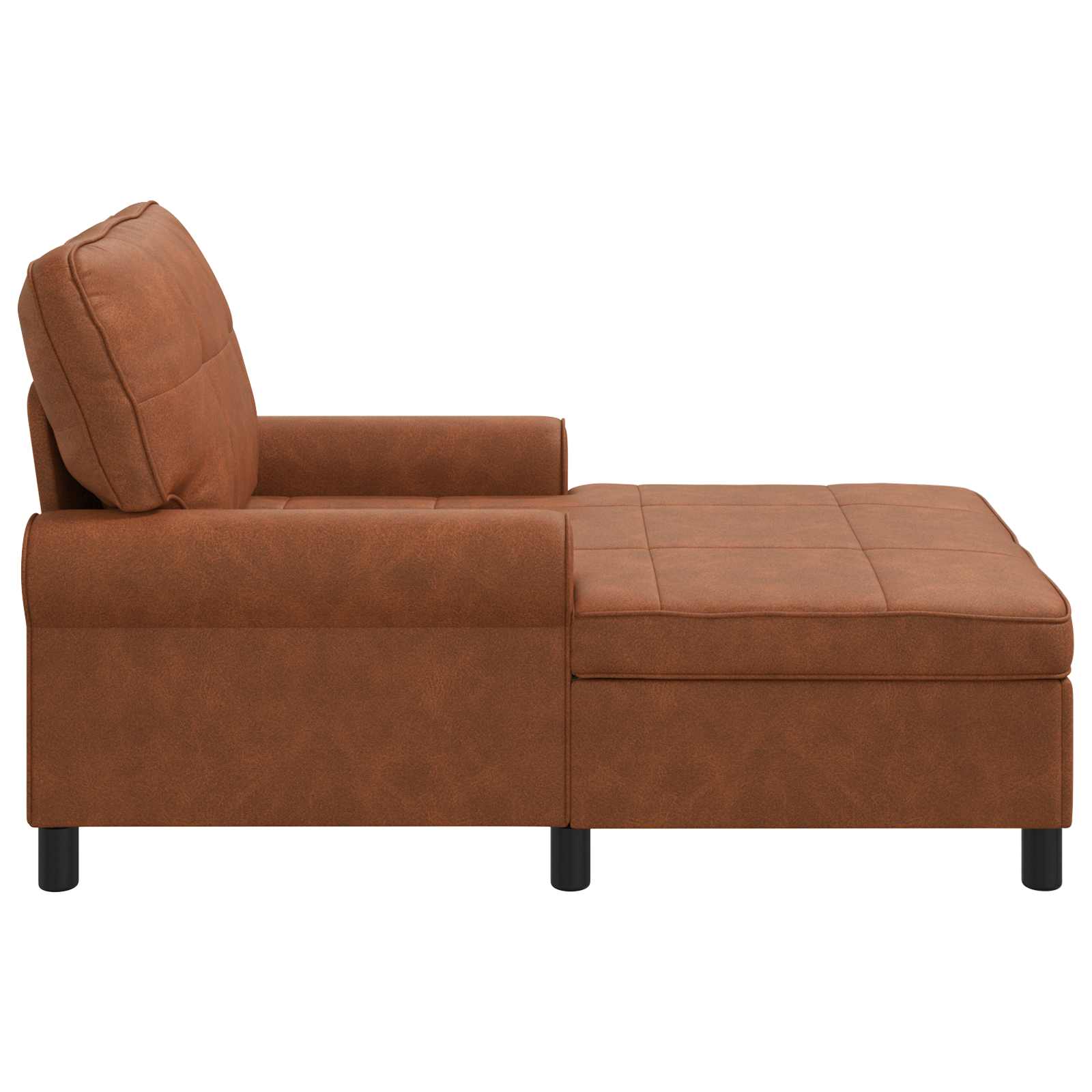 Chaise longue avec coussin Marron 91 x 157 x 91 cm PU antique - XIOS