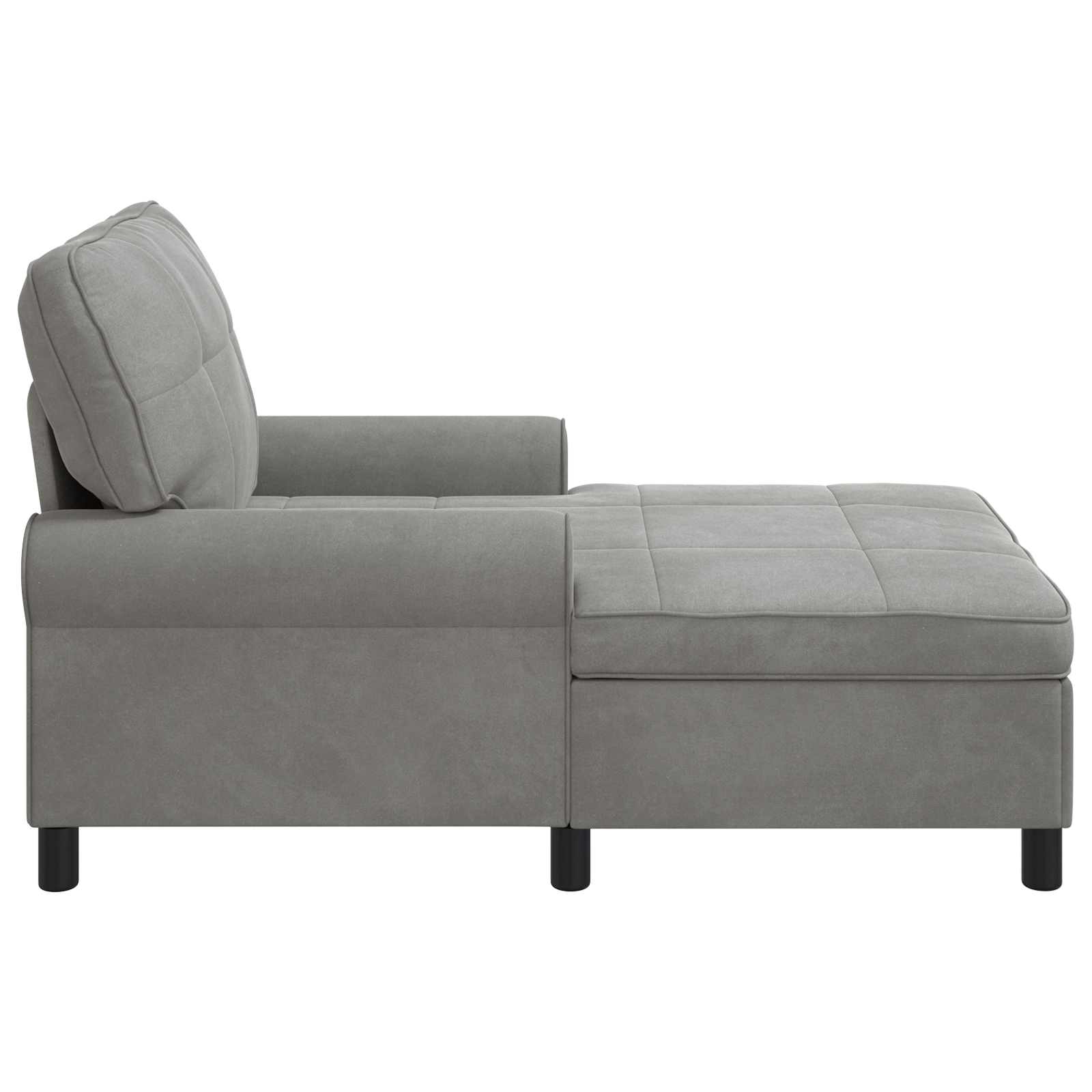 Chaise longue avec coussin Gris clair 91 x 157 x 91 cm Velours - XIOS