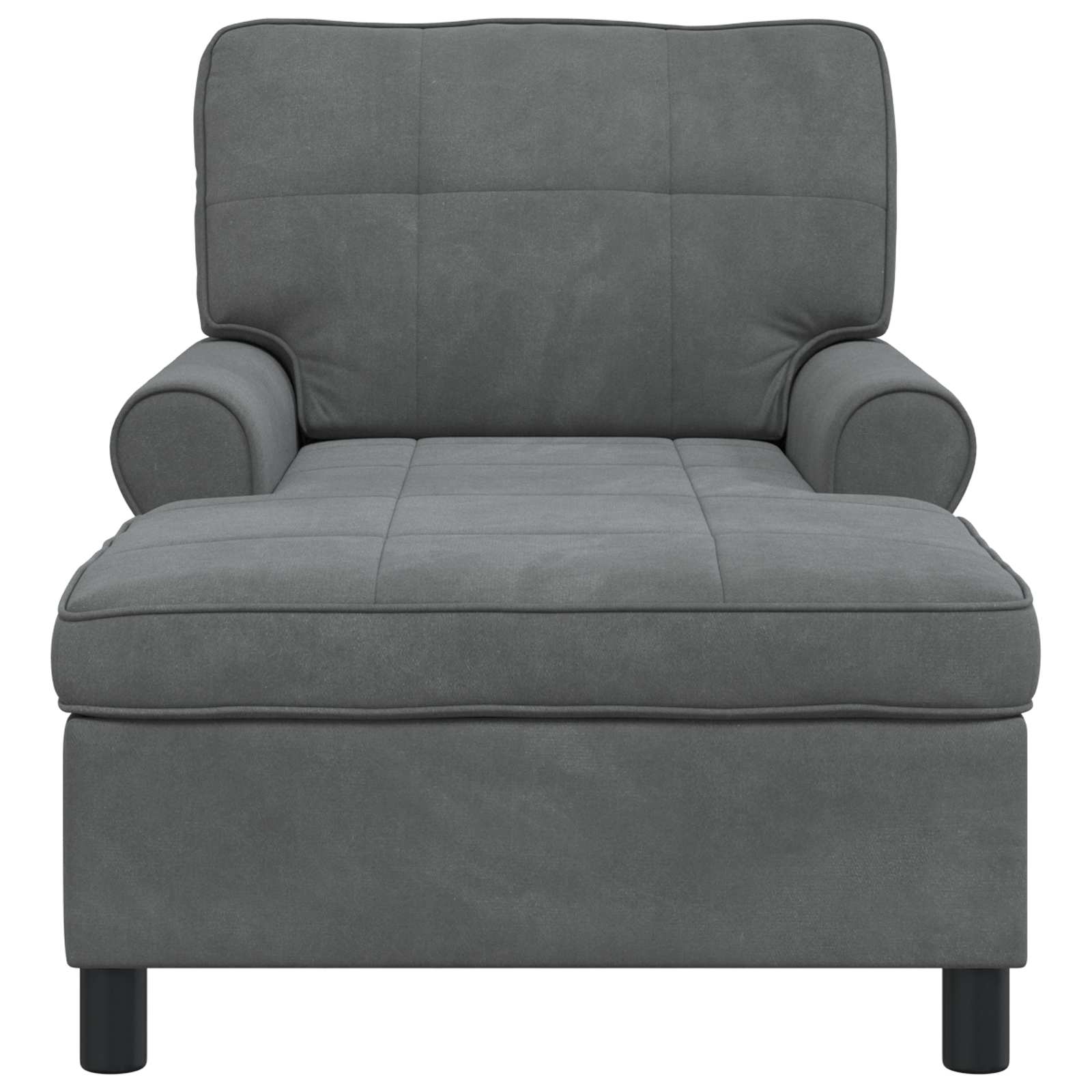 Chaise longue avec coussin Gris foncé 91 x 157 x 91 cm Velours - XIOS