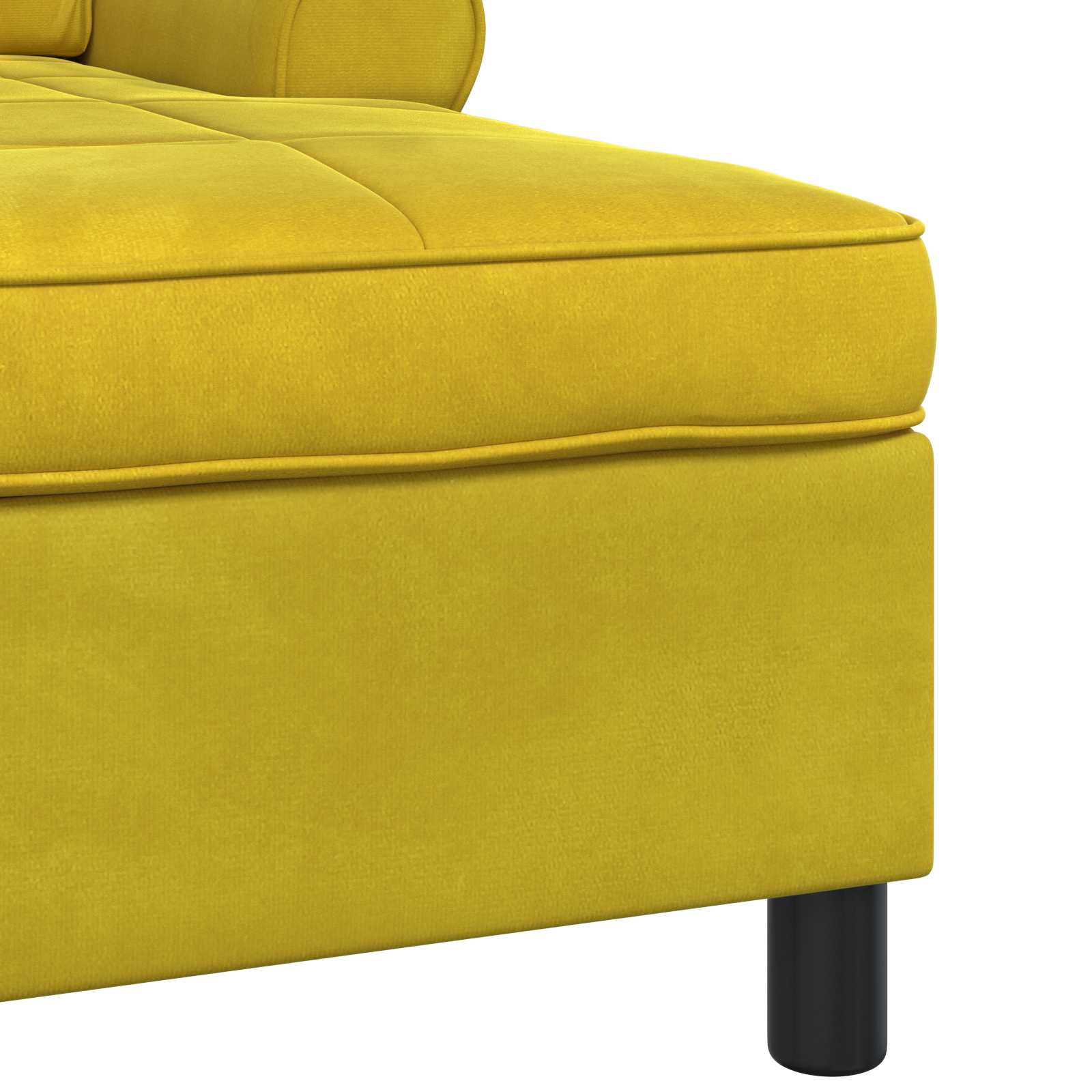 Chaise longue avec coussin Jaune 91 x 157 x 91 cm Velours - XIOS