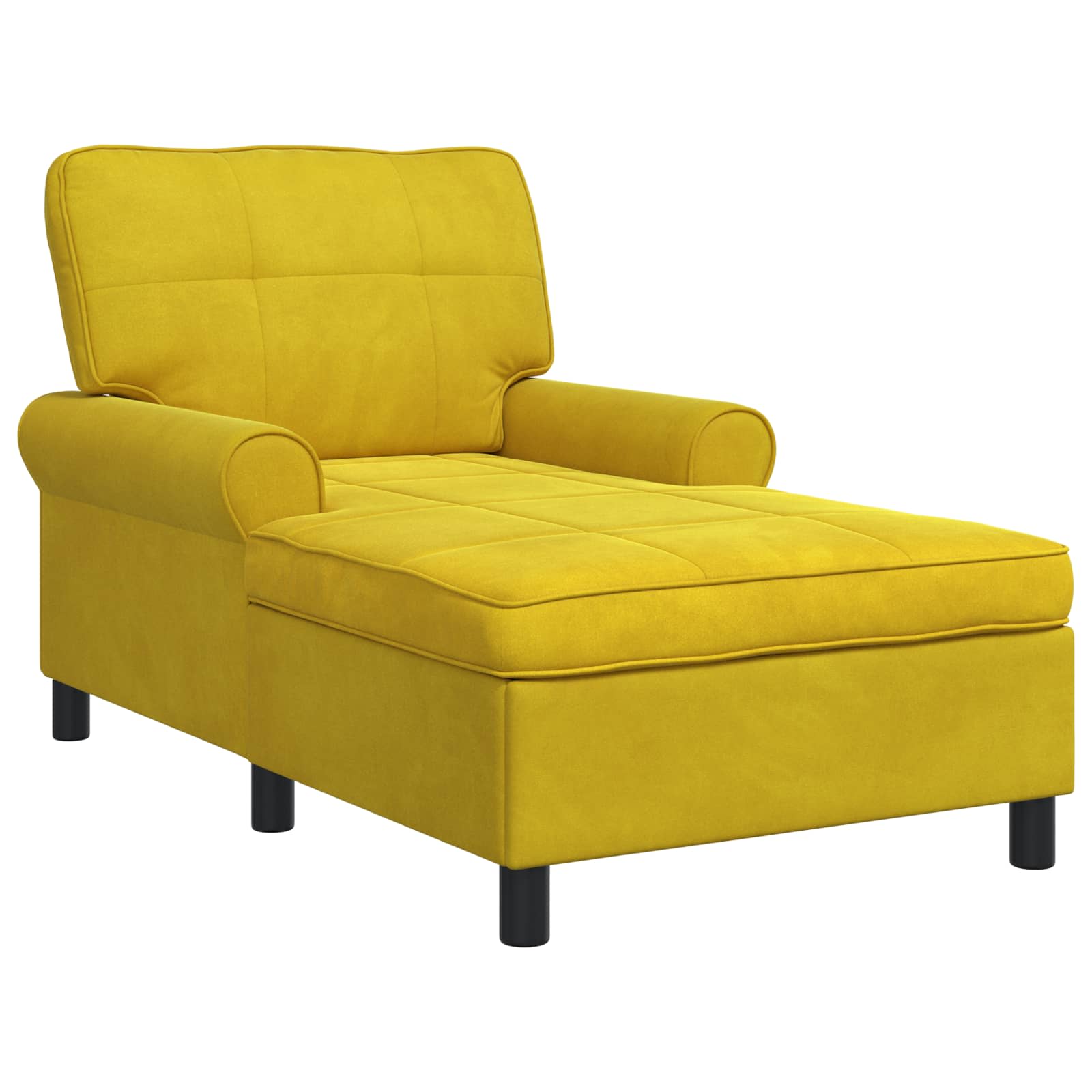 Chaise longue avec coussin Jaune 91 x 157 x 91 cm Velours - XIOS