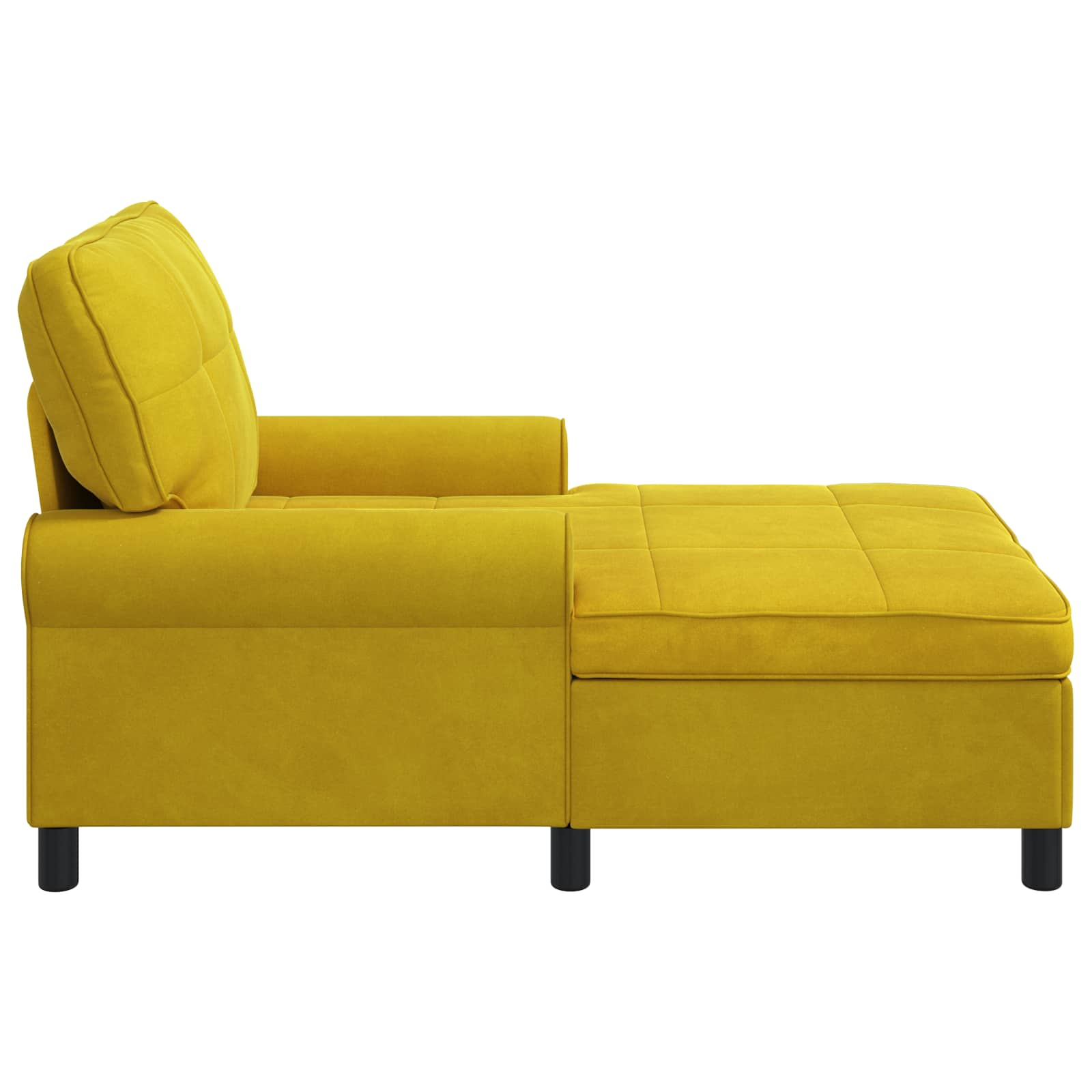 Chaise longue avec coussin Jaune 91 x 157 x 91 cm Velours - XIOS