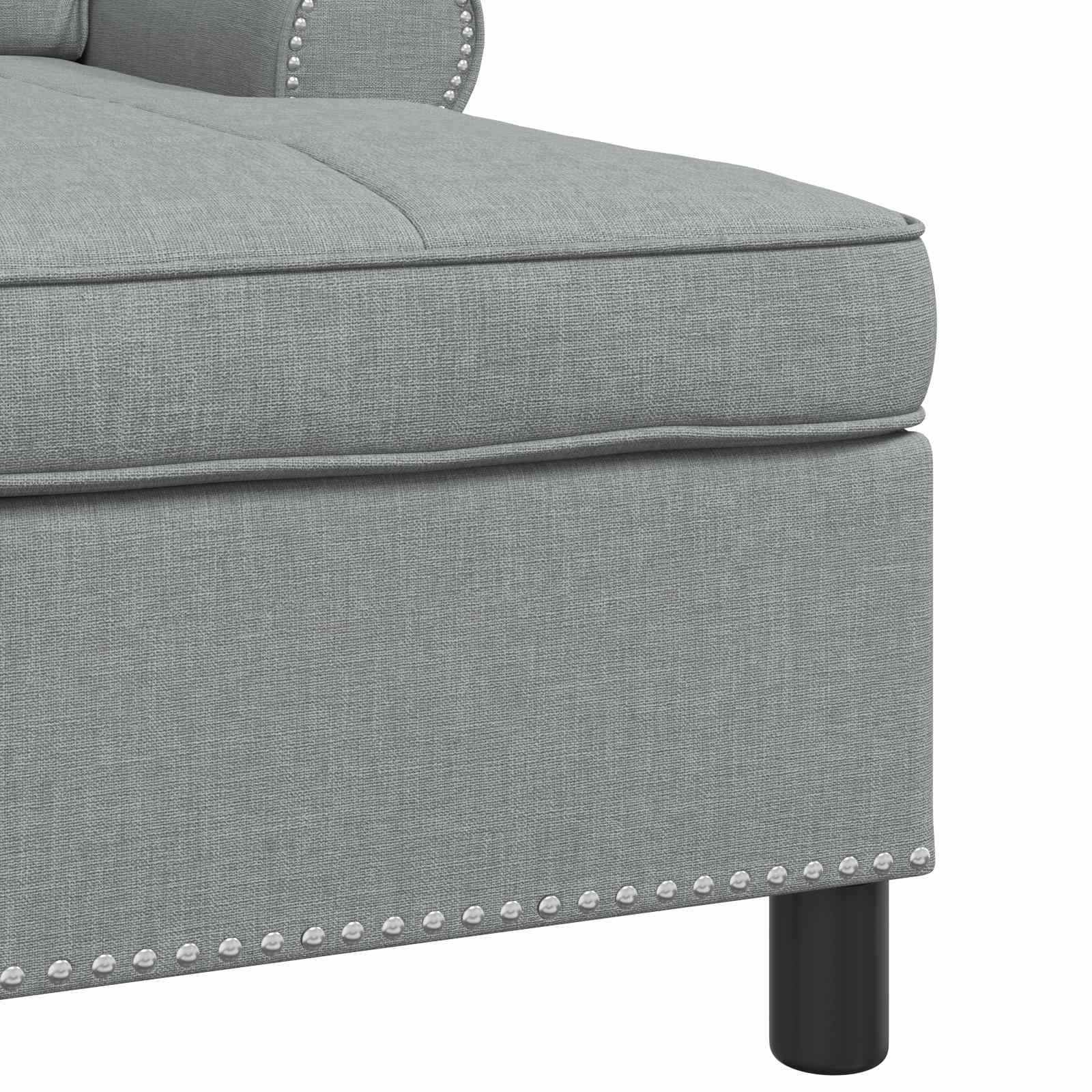 Chaise longue avec coussin Gris clair 91 x 157 x 91 cm tissu - XIOS
