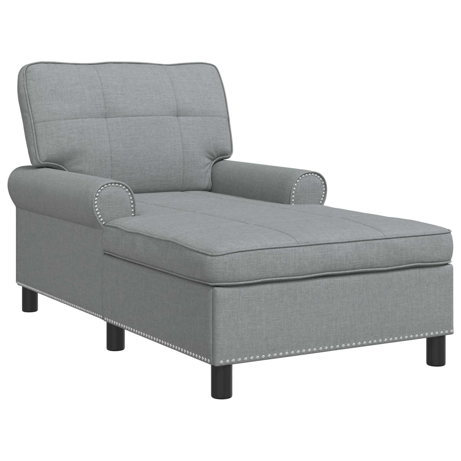 Chaise longue avec coussin Gris clair 91 x 157 x 91 cm tissu - XIOS