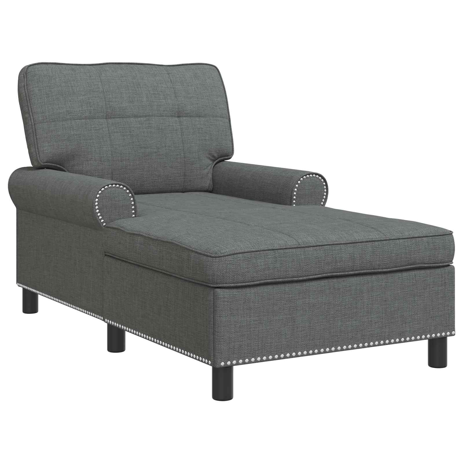 Chaise longue avec coussin Gris foncé 91 x 157 x 91 cm tissu - XIOS
