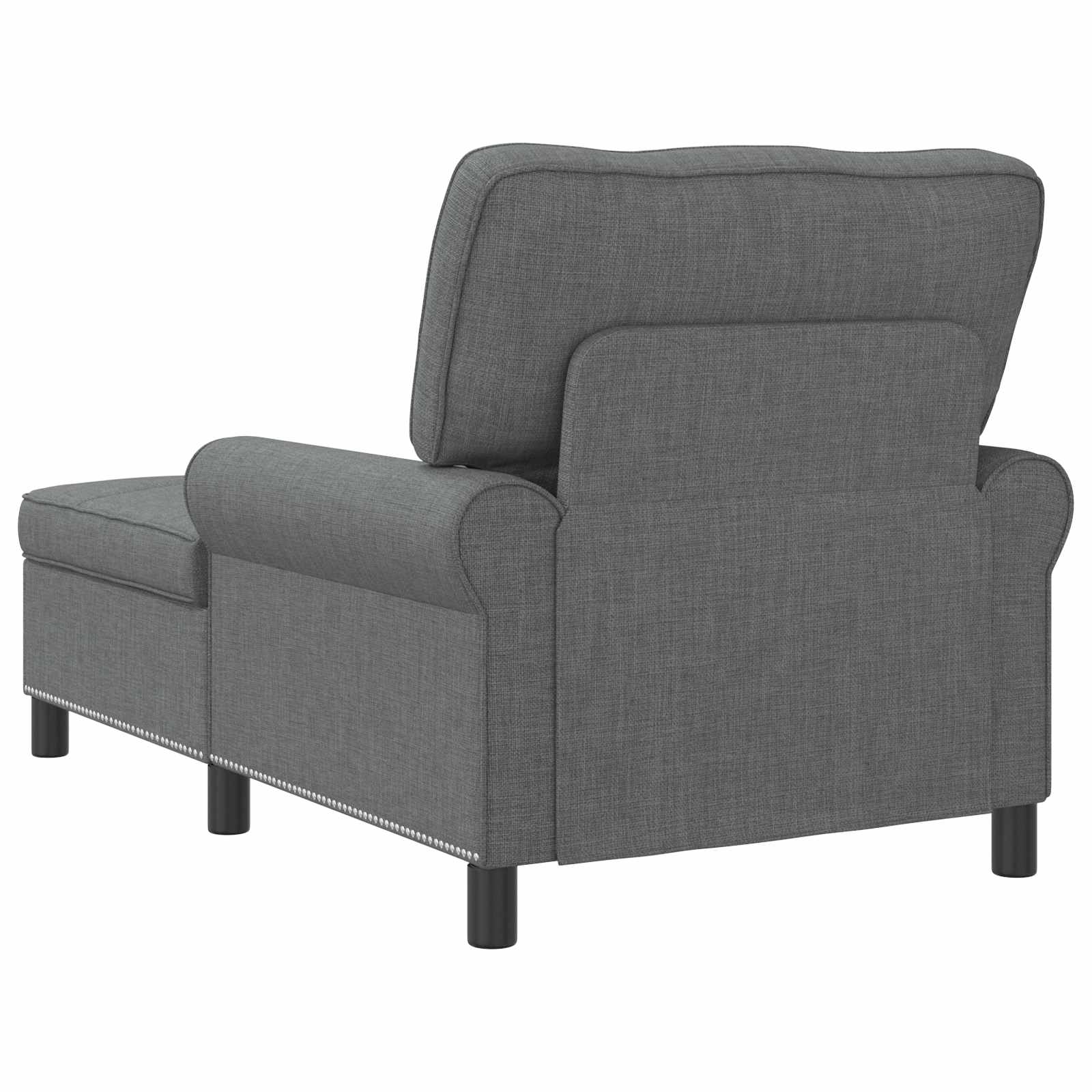 Chaise longue avec coussin Gris foncé 91 x 157 x 91 cm tissu - XIOS