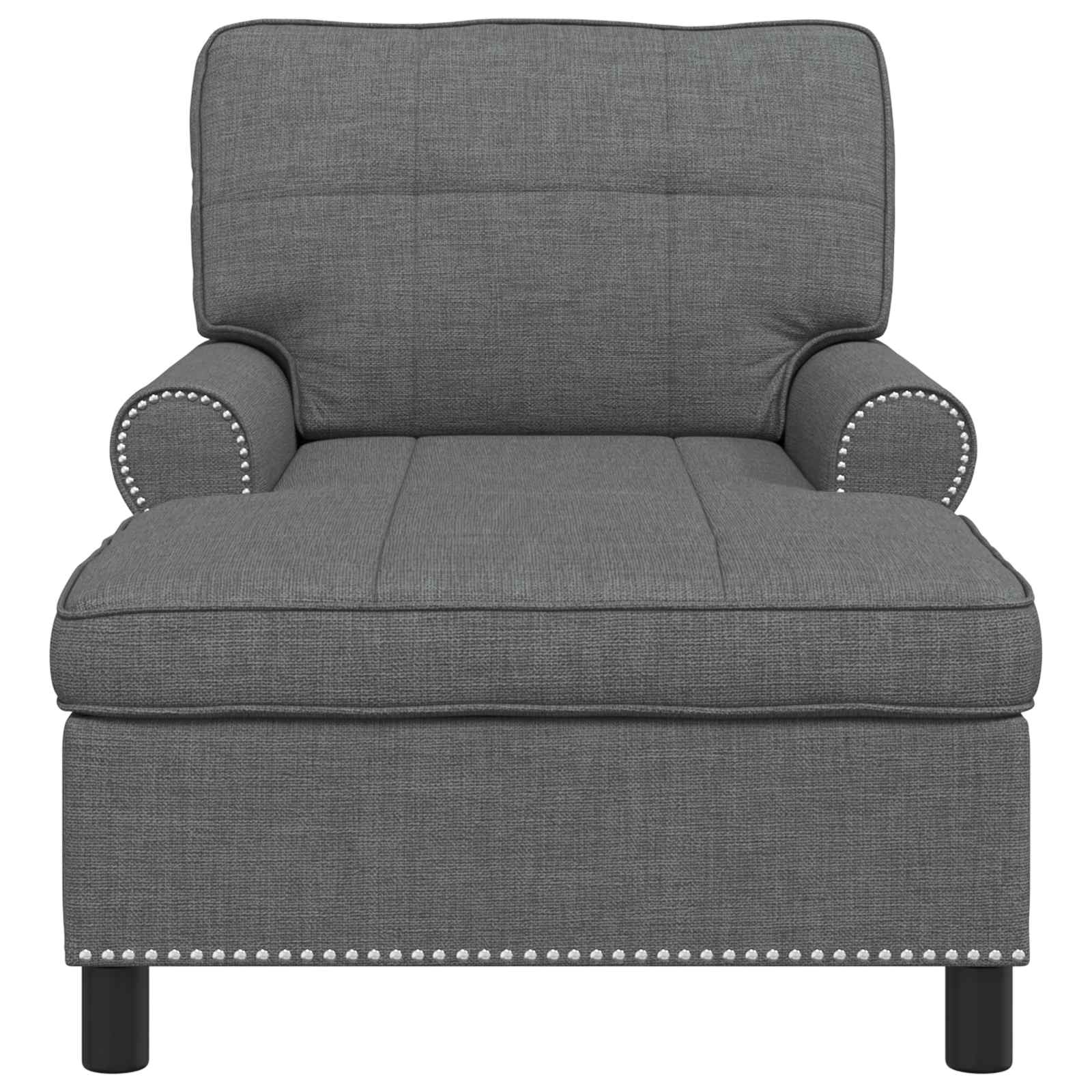 Chaise longue avec coussin Gris foncé 91 x 157 x 91 cm tissu - XIOS