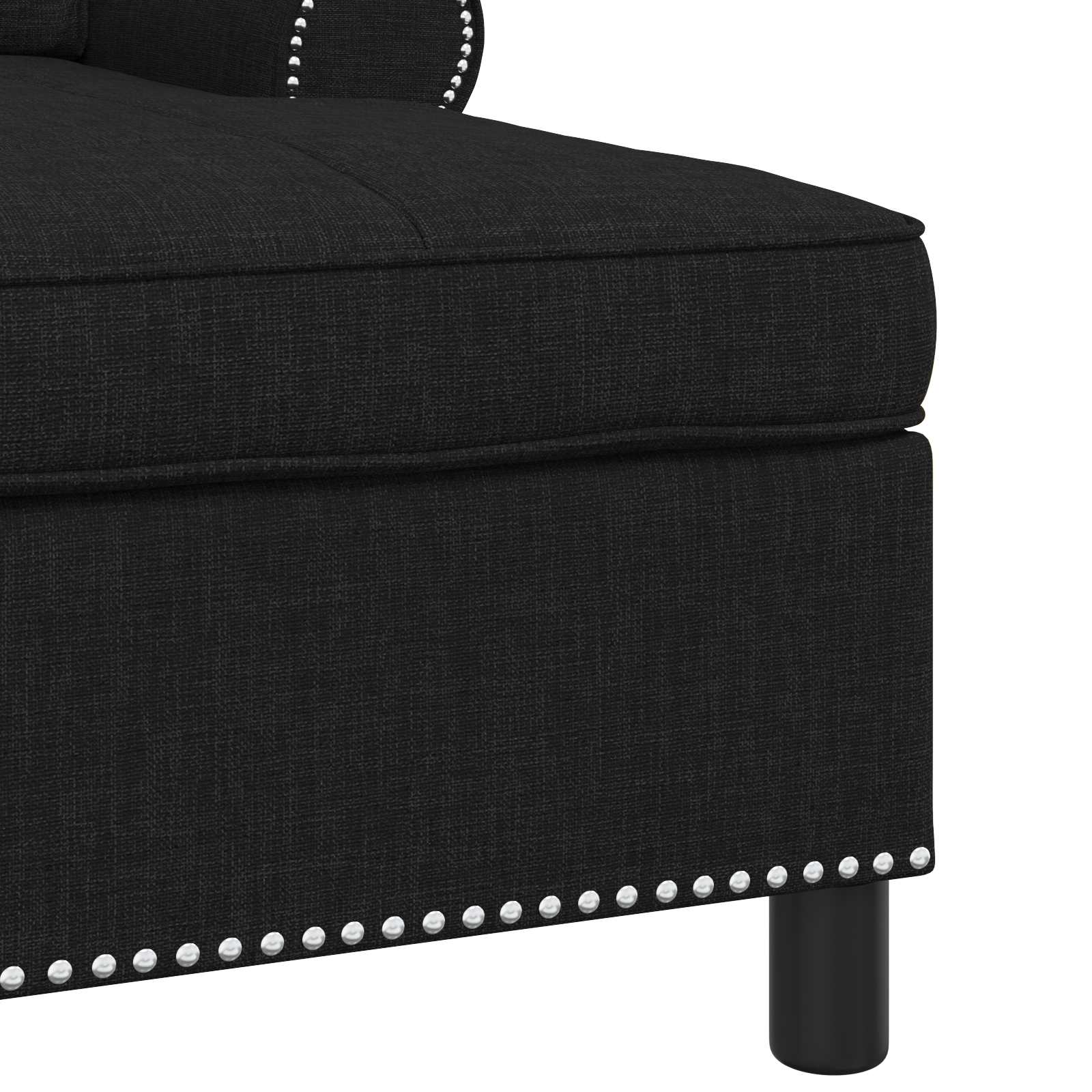 Chaise longue avec coussin Noir 91 x 157 x 91 cm tissu - XIOS