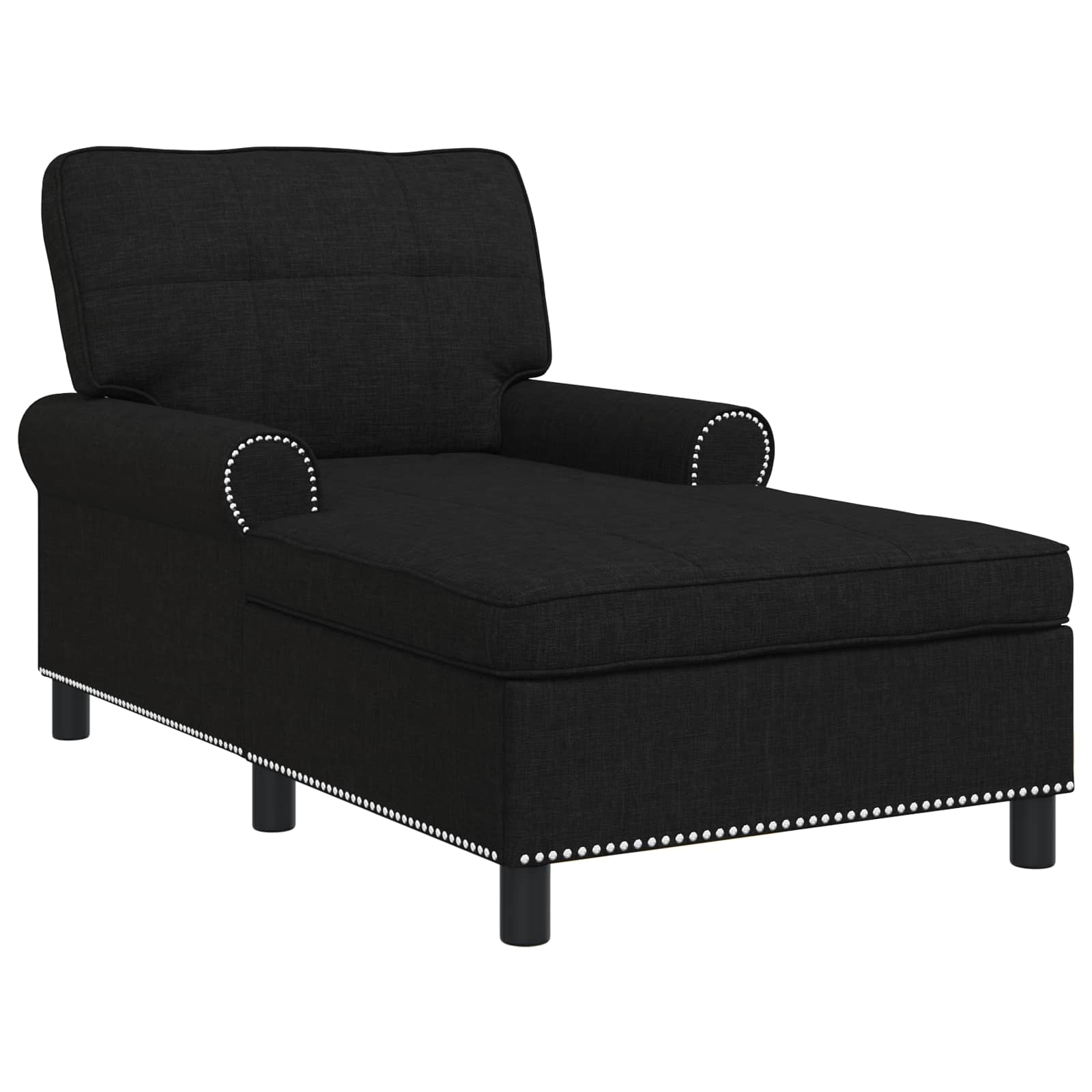 Chaise longue avec coussin Noir 91 x 157 x 91 cm tissu - XIOS