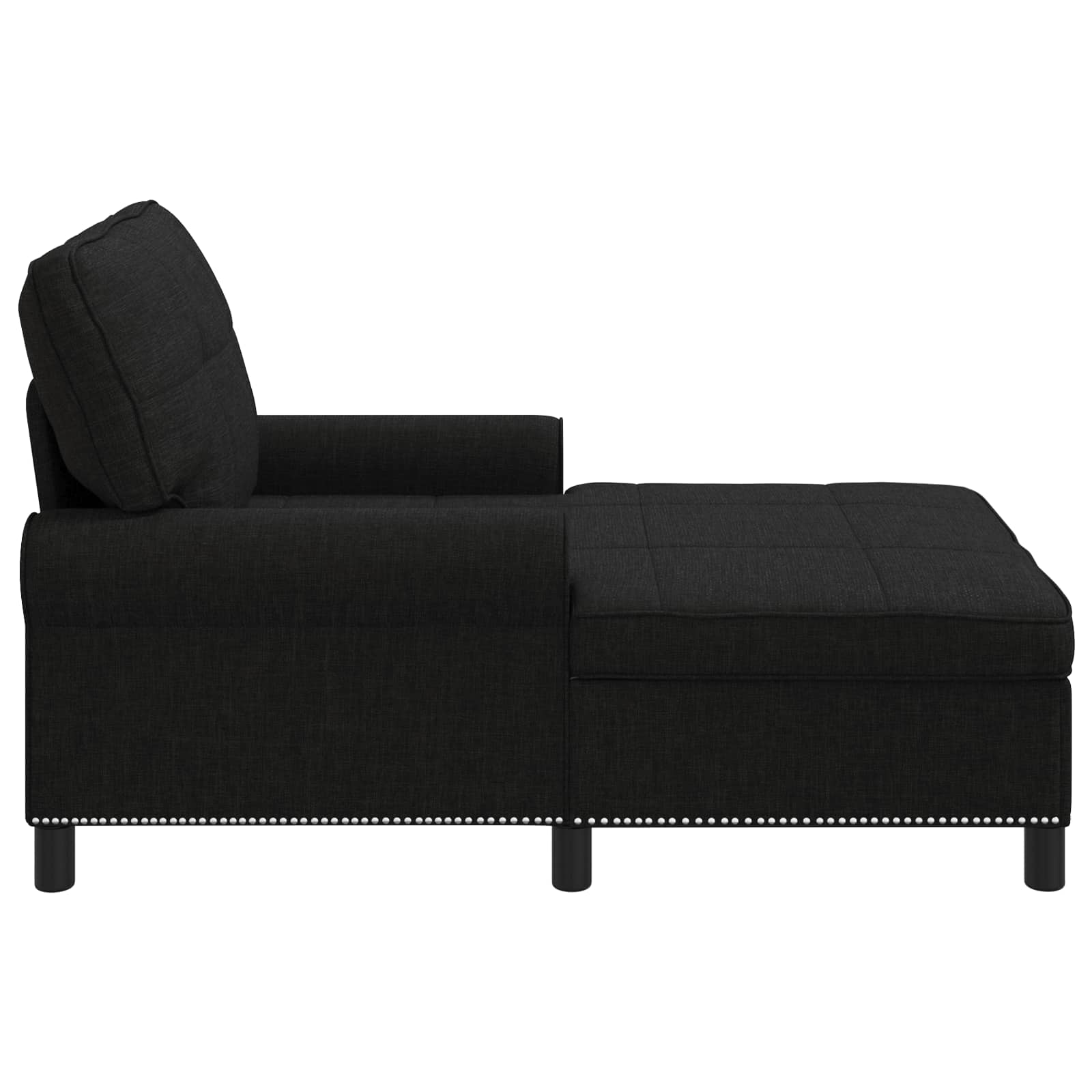 Chaise longue avec coussin Noir 91 x 157 x 91 cm tissu - XIOS