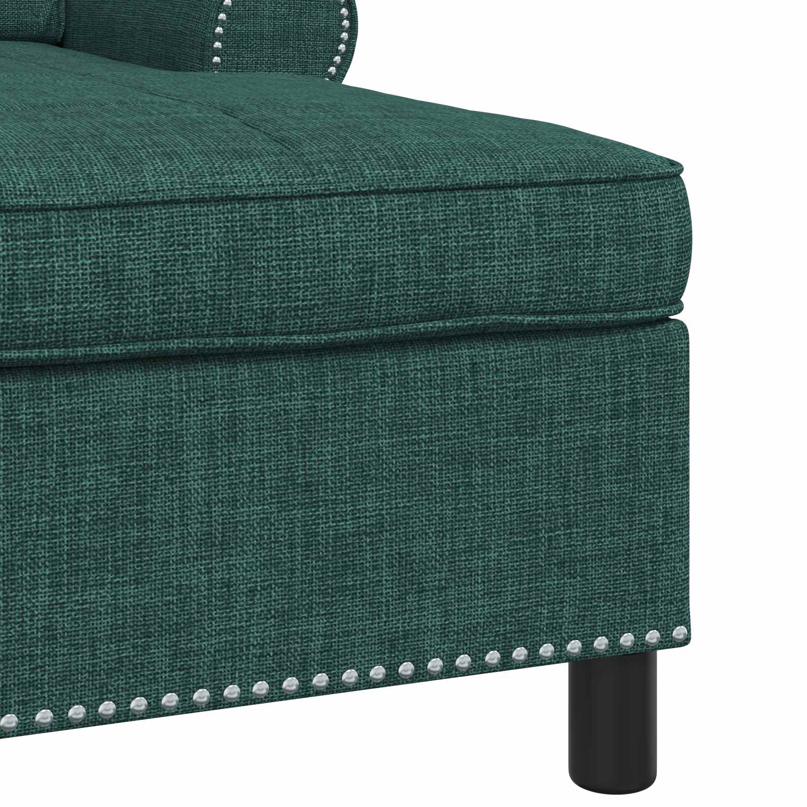 Chaise longue avec coussin Vert foncé 91 x 157 x 91 cm tissu - XIOS