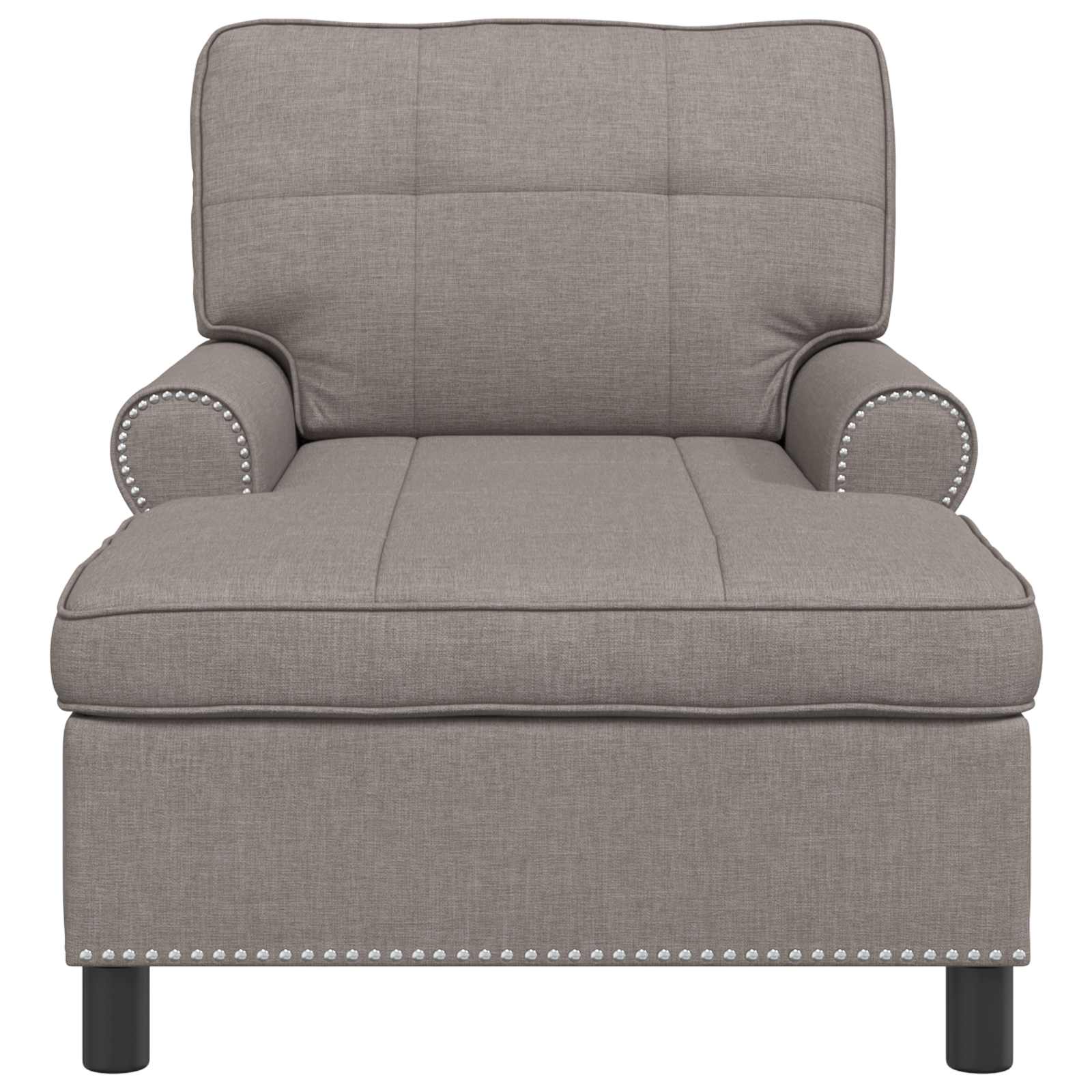 Chaise longue avec coussin Taupe 91 x 157 x 91 cm tissu - XIOS
