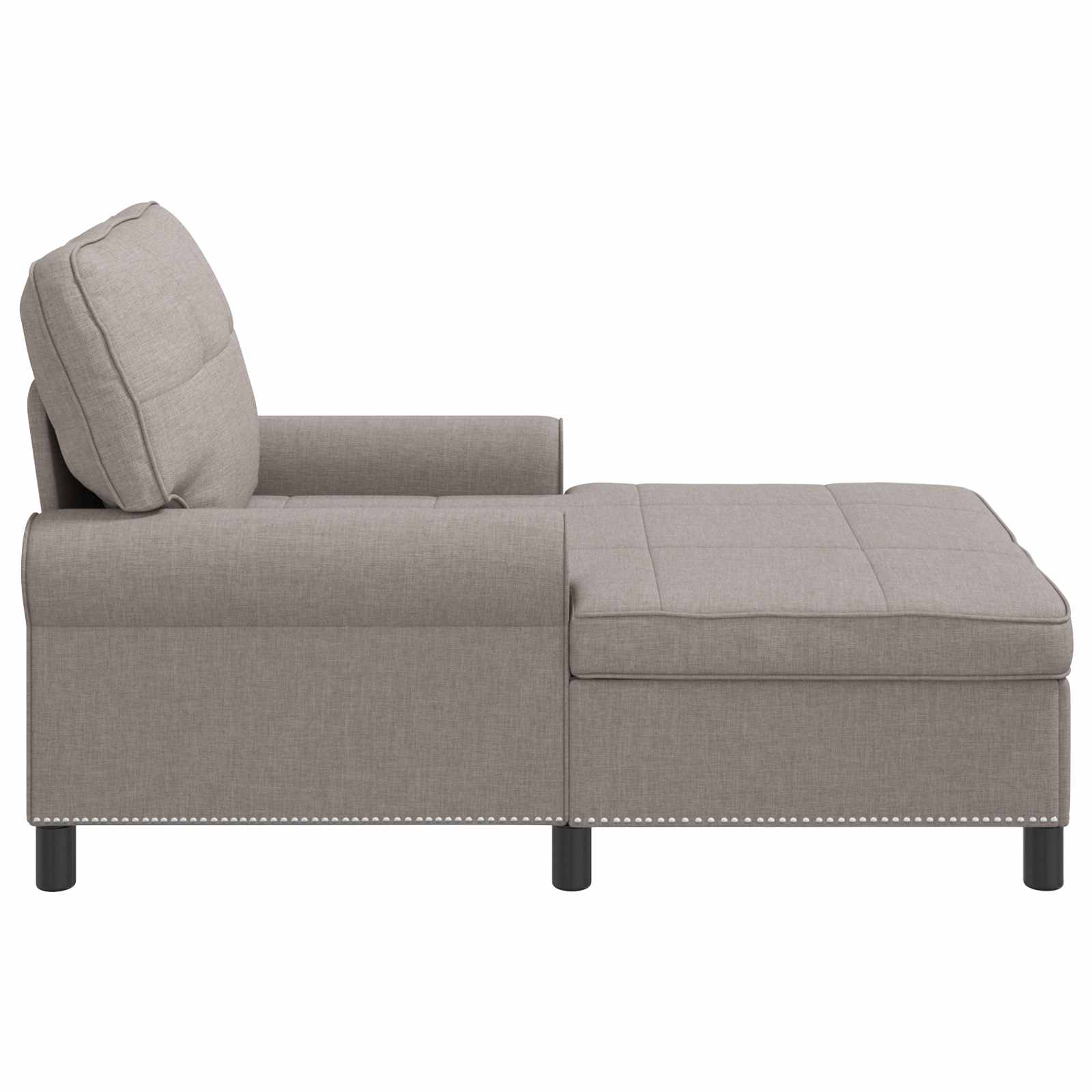 Chaise longue avec coussin Taupe 91 x 157 x 91 cm tissu - XIOS