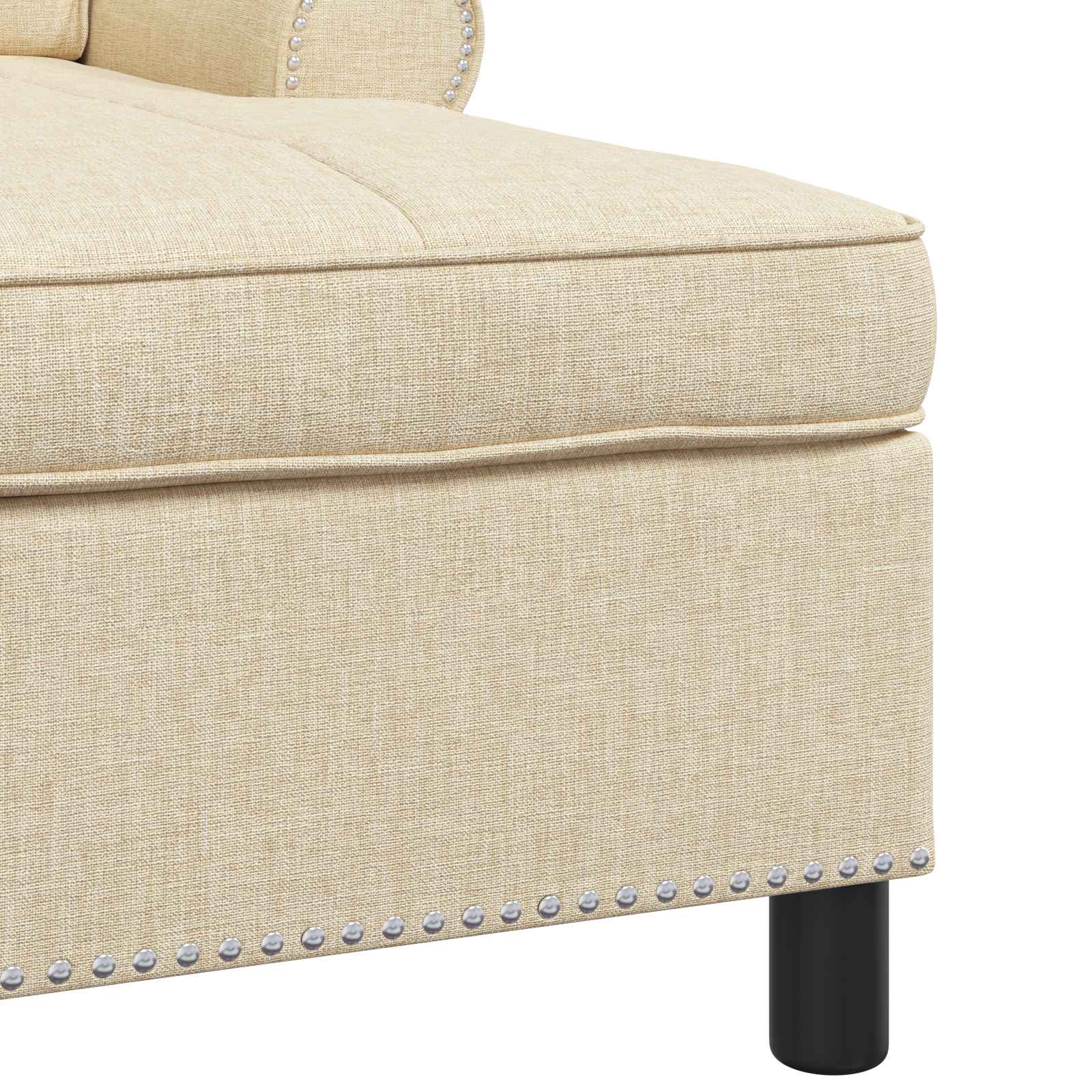 Chaise longue avec coussin Crème 91 x 157 x 91 cm tissu - XIOS