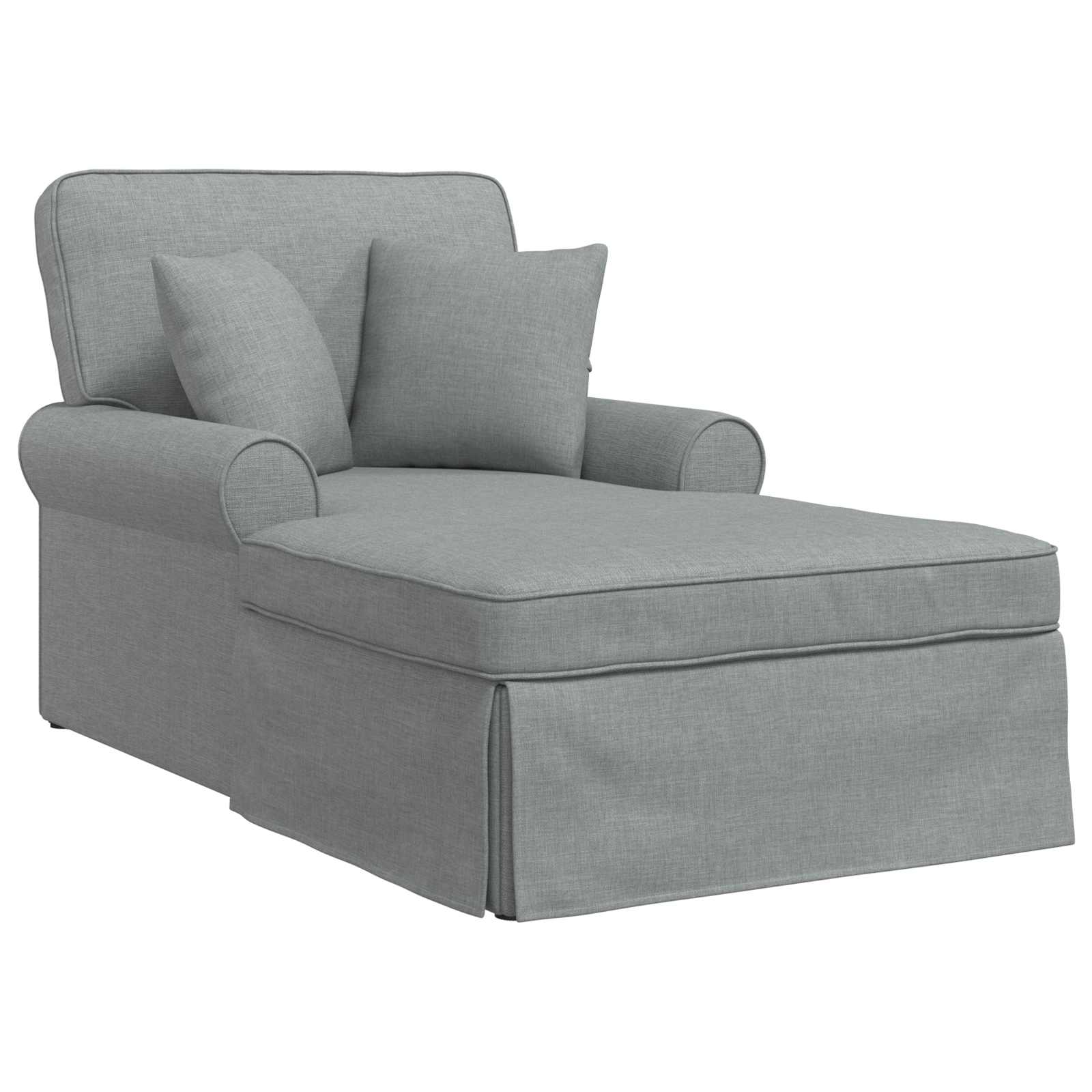 Chaise lounge avec jupe Gris clair 91 x 157 x 91 cm tissu - XIOS