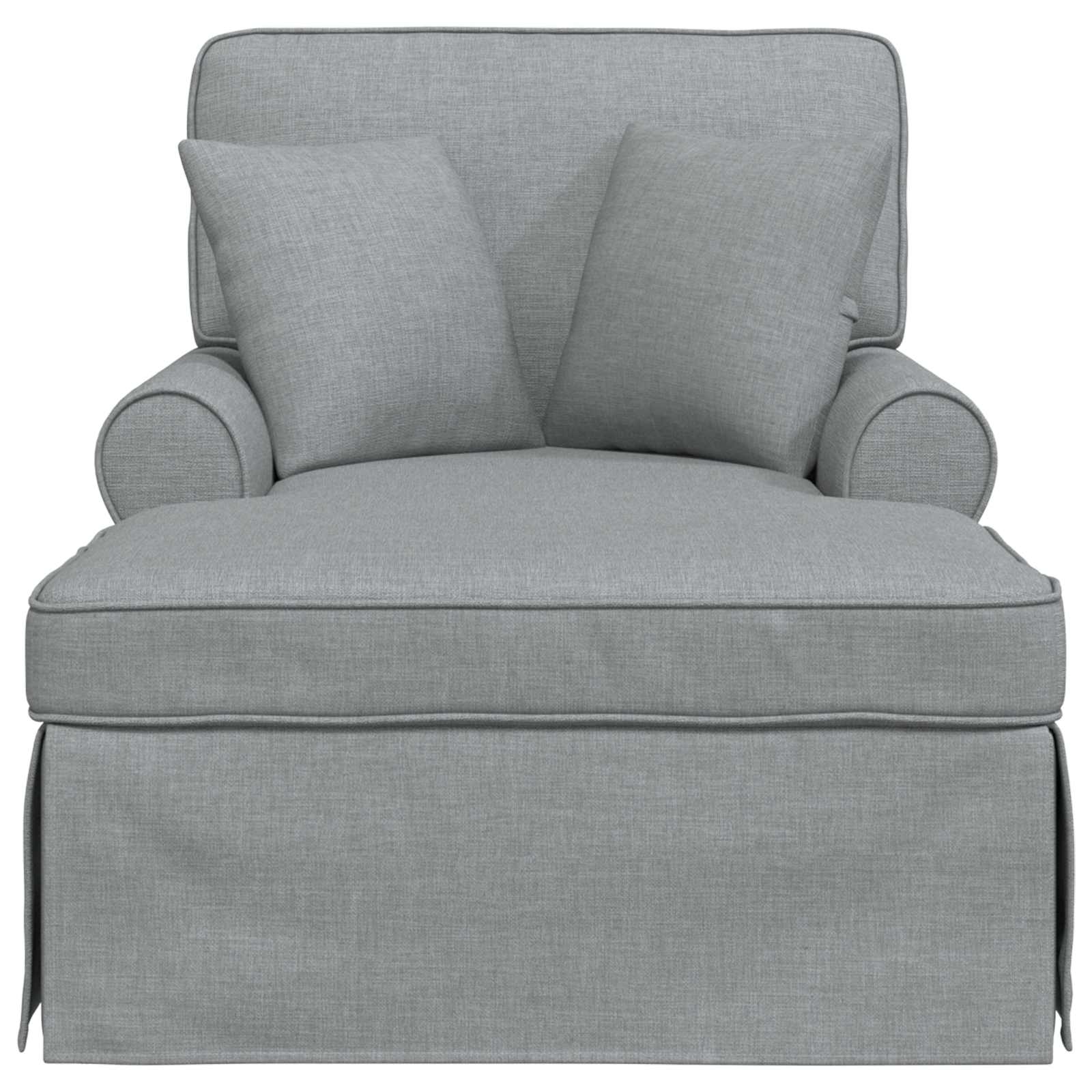Chaise lounge avec jupe Gris clair 91 x 157 x 91 cm tissu - XIOS