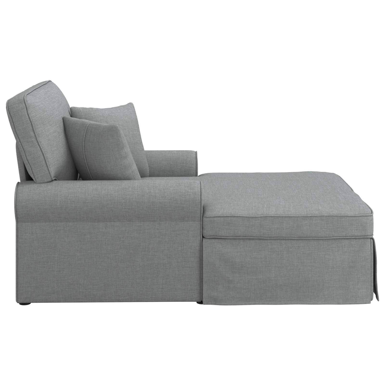 Chaise lounge avec jupe Gris clair 91 x 157 x 91 cm tissu - XIOS