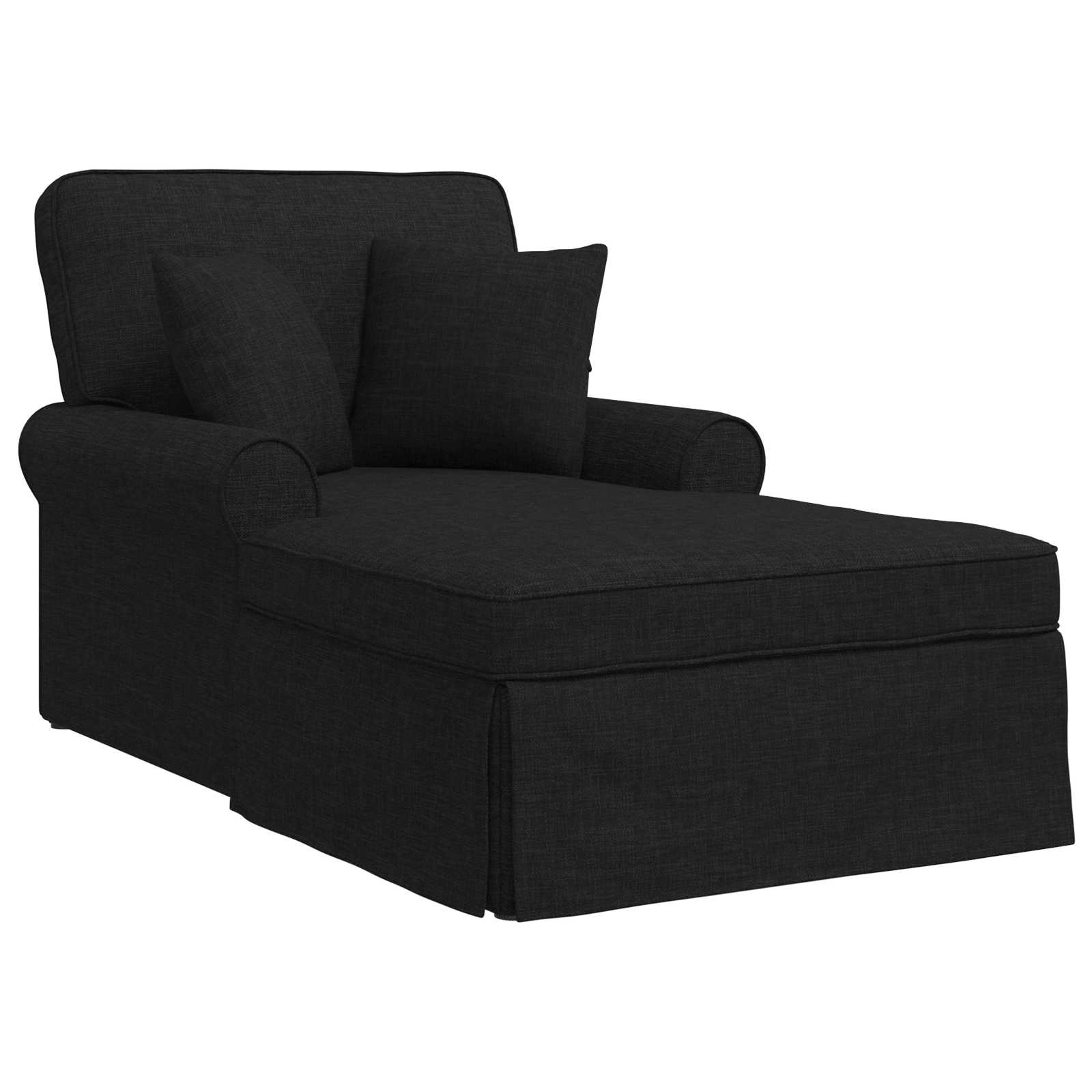 Chaise lounge avec jupe Noir 91 x 157 x 91 cm tissu - XIOS
