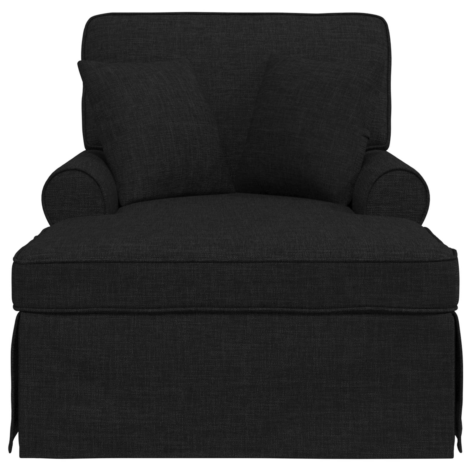 Chaise lounge avec jupe Noir 91 x 157 x 91 cm tissu - XIOS